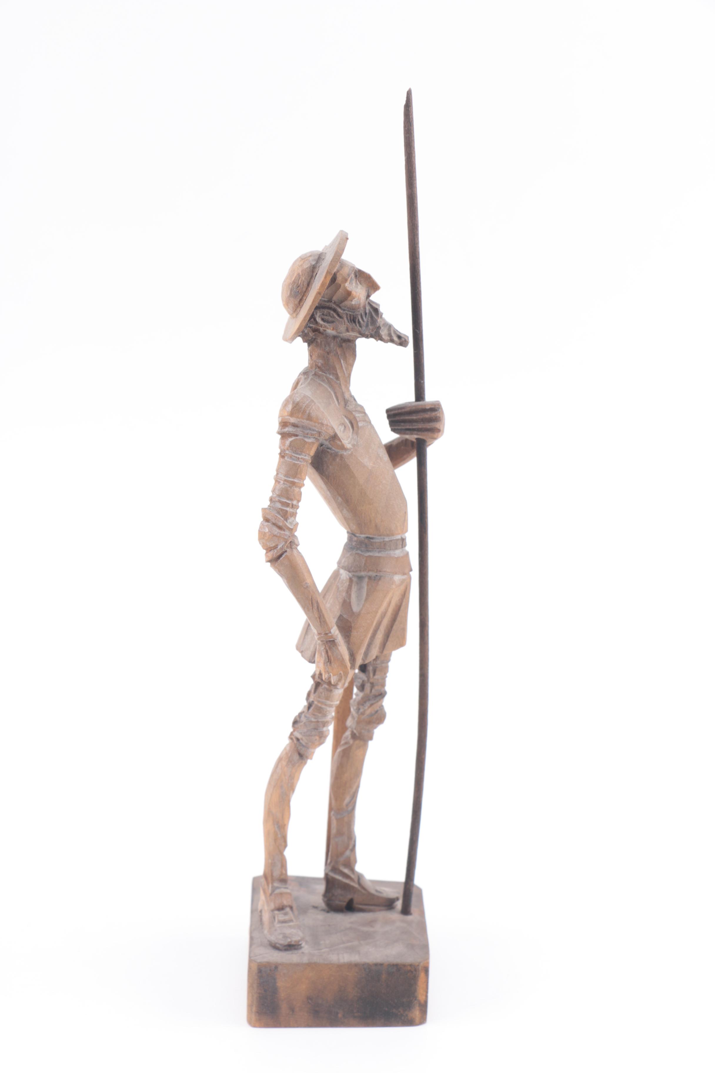 Vintage Ouro Carved Wooden Don Quixote Figurine