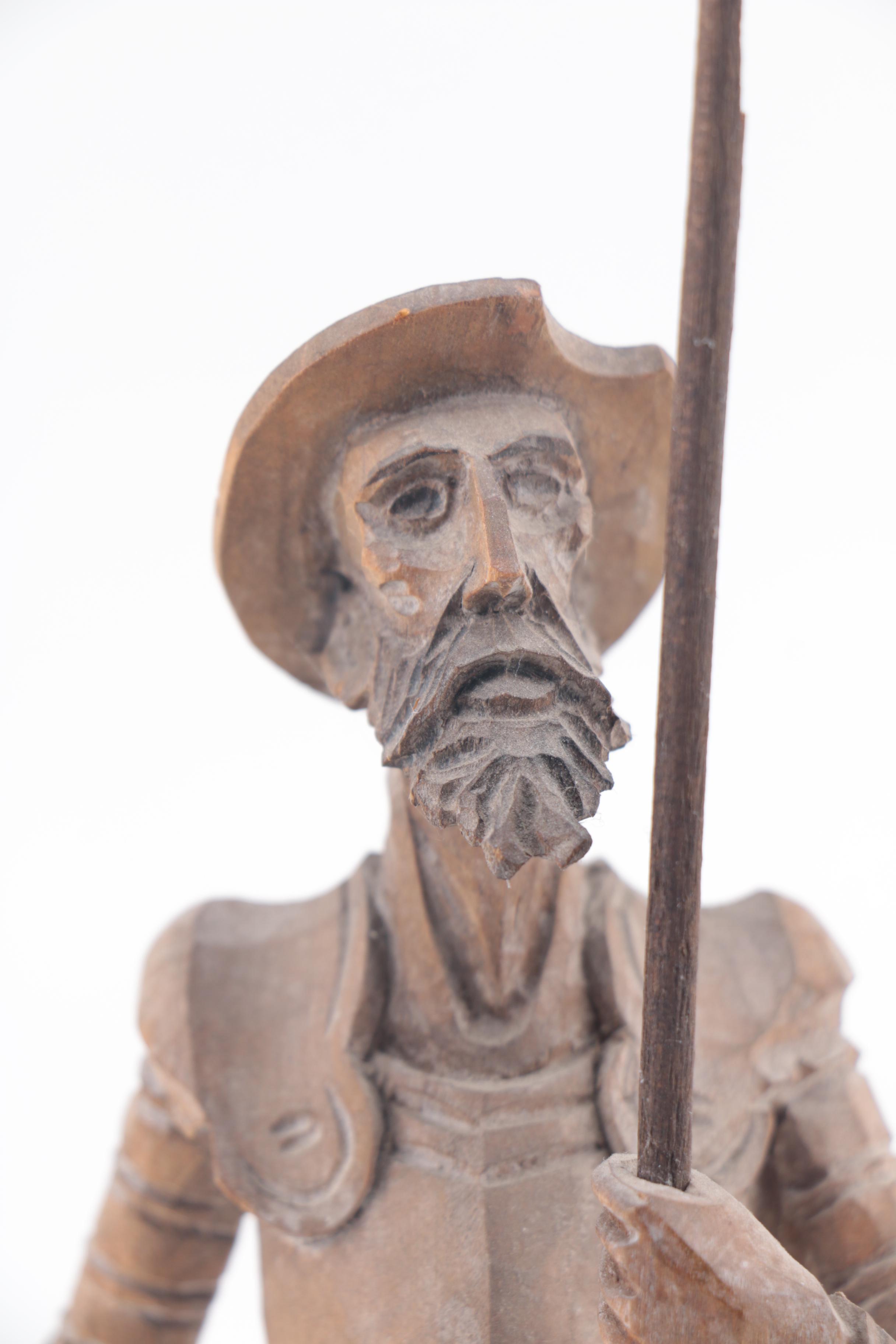 Vintage Ouro Carved Wooden Don Quixote Figurine