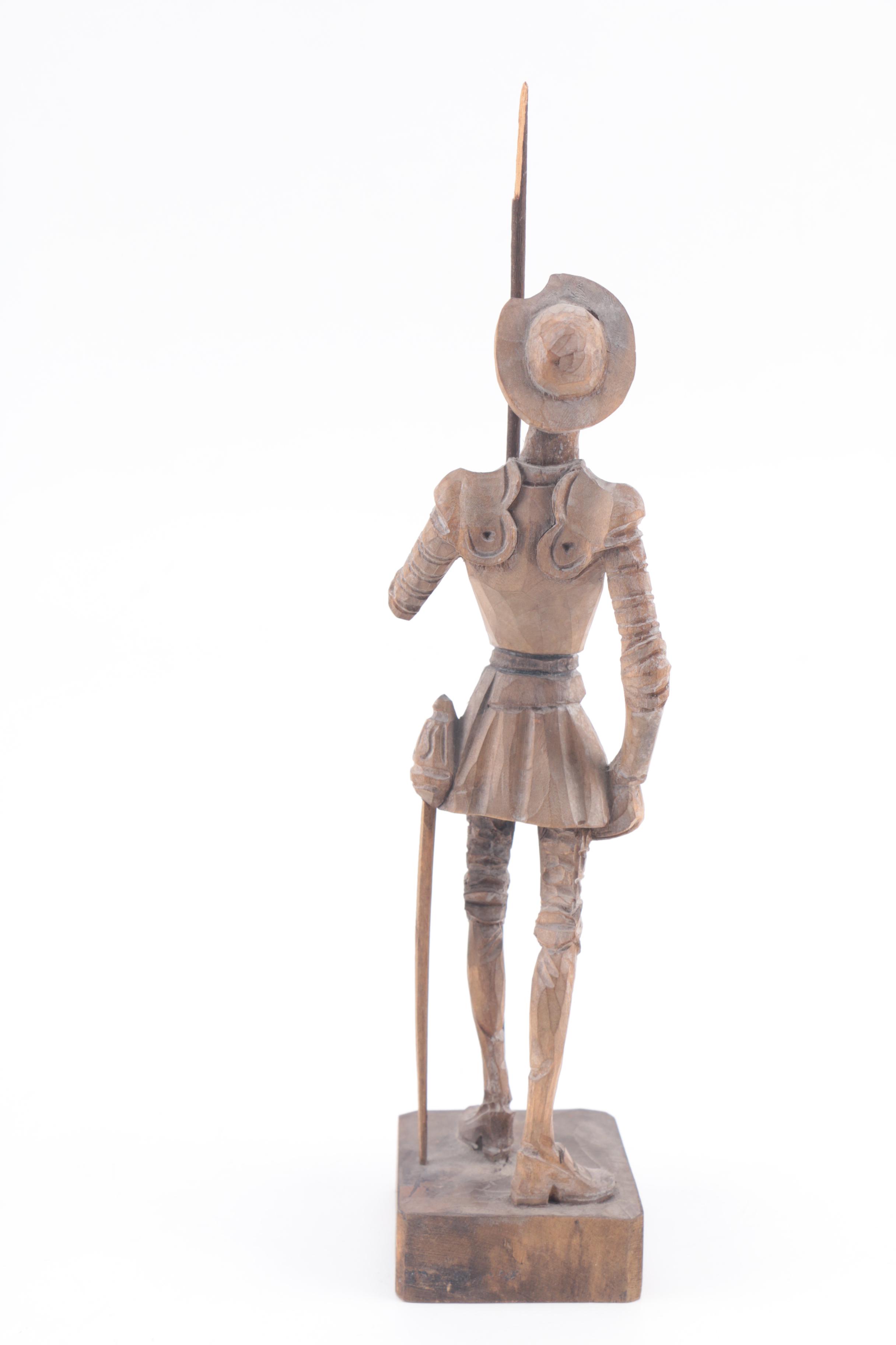 Vintage Ouro Carved Wooden Don Quixote Figurine