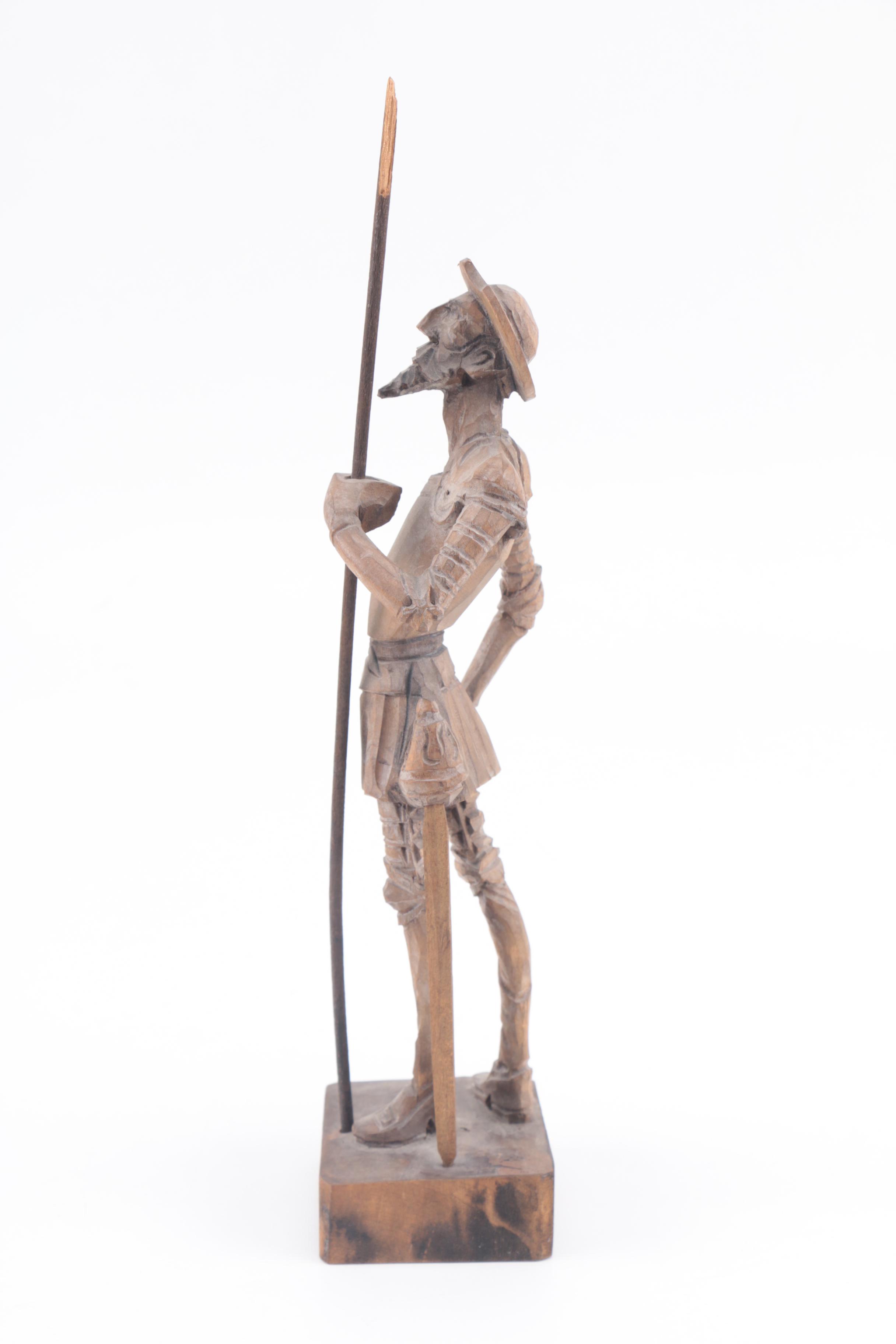 Vintage Ouro Carved Wooden Don Quixote Figurine