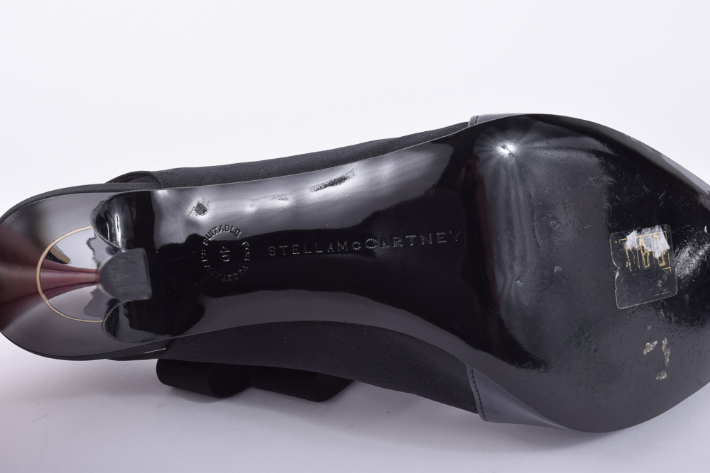 Stella McCartney Black and Navy Vegan Leather Pumps