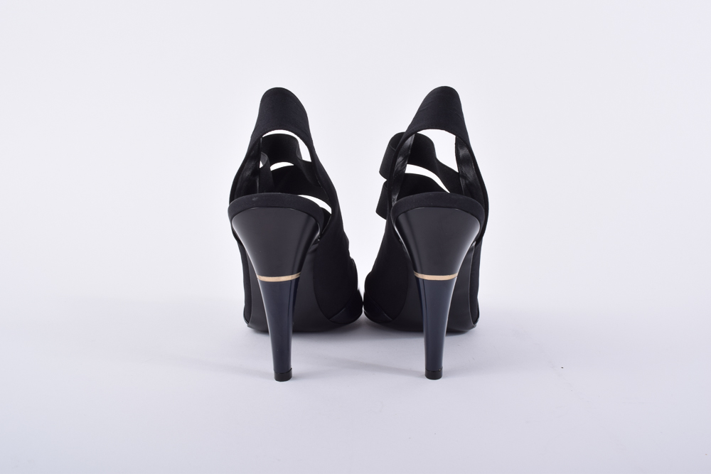 Stella McCartney Black and Navy Vegan Leather Pumps