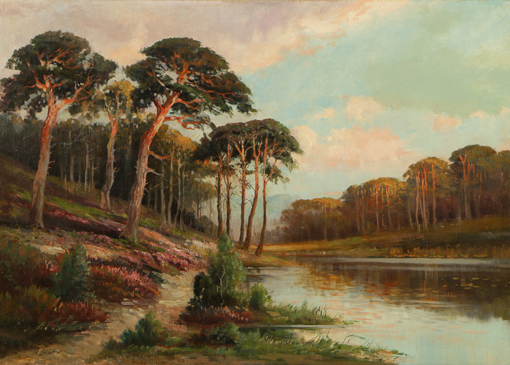 Albert Blätter Oil Painting on Canvas of German Landscape