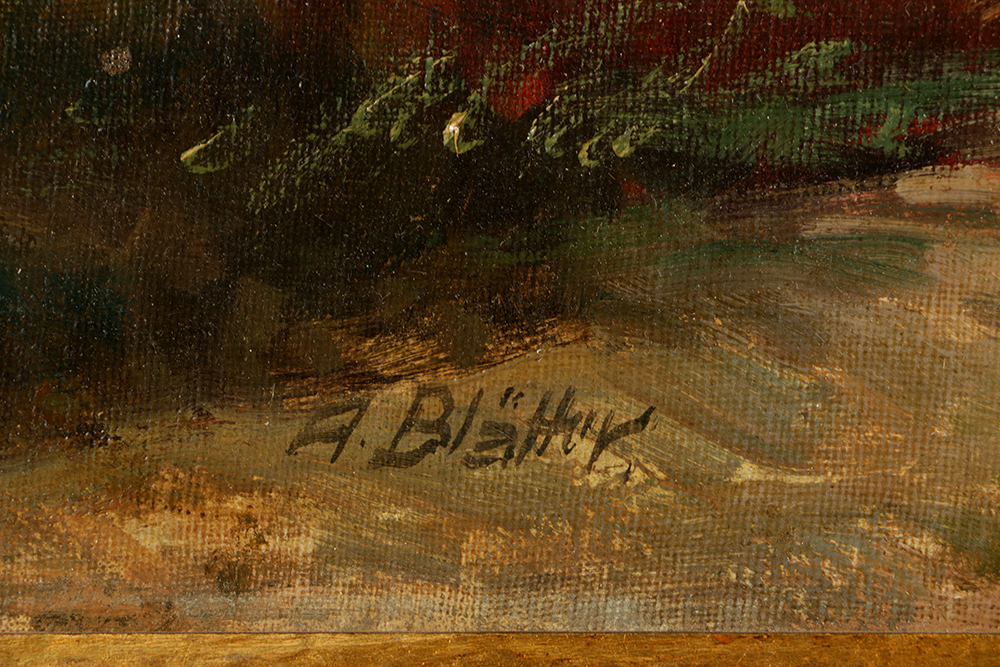 Albert Blätter Oil Painting on Canvas of German Landscape