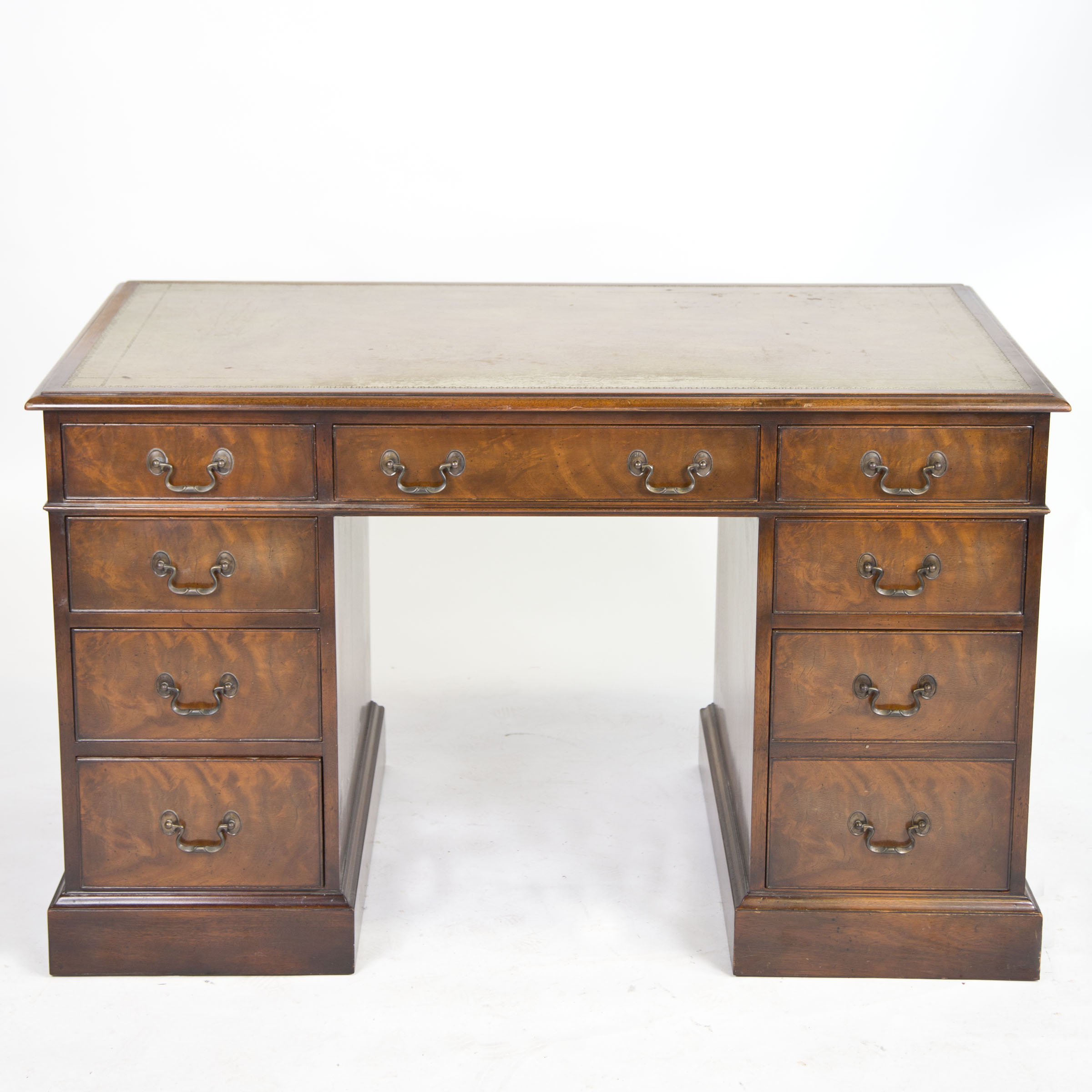 Vintage Georgian Style Mahogany Pedestal Desk by Beacon Hill