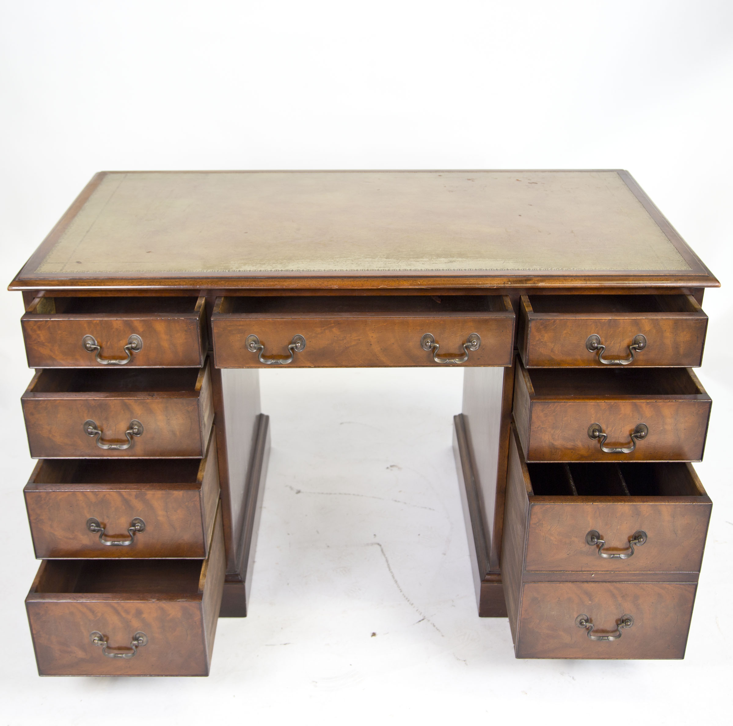 Vintage Georgian Style Mahogany Pedestal Desk by Beacon Hill