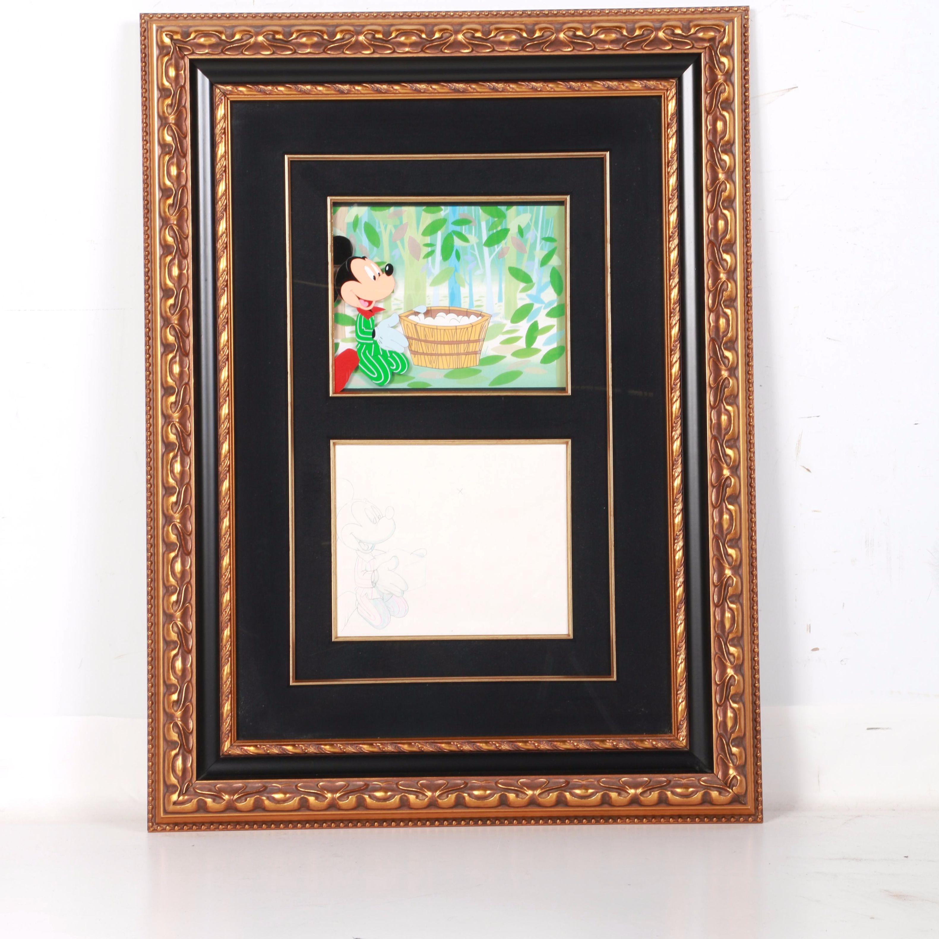 Disney Sericel with Graphite Sketch of Mickey Mouse