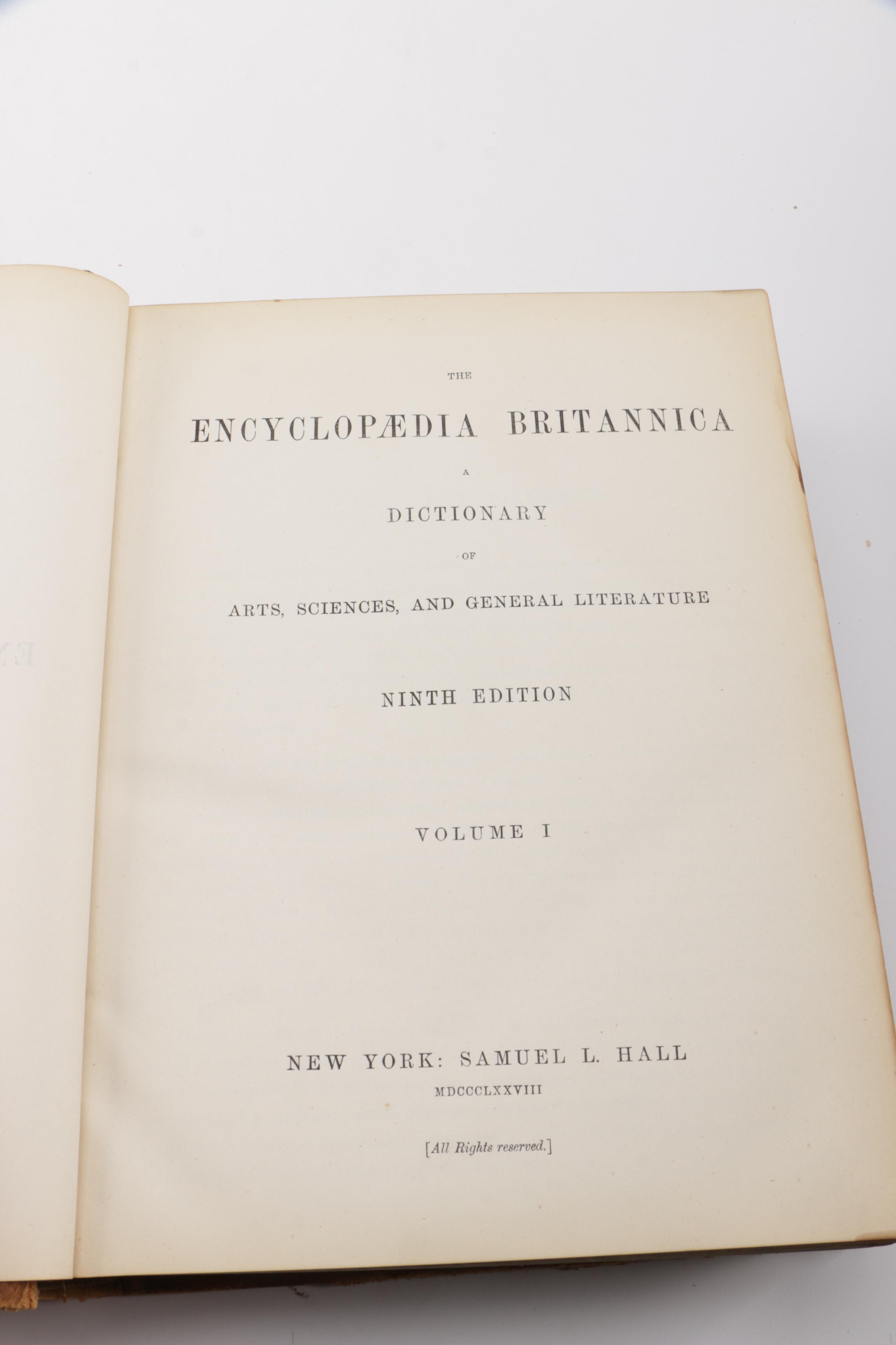Antique Ninth Edition "Encyclopedia Britannica" Collection