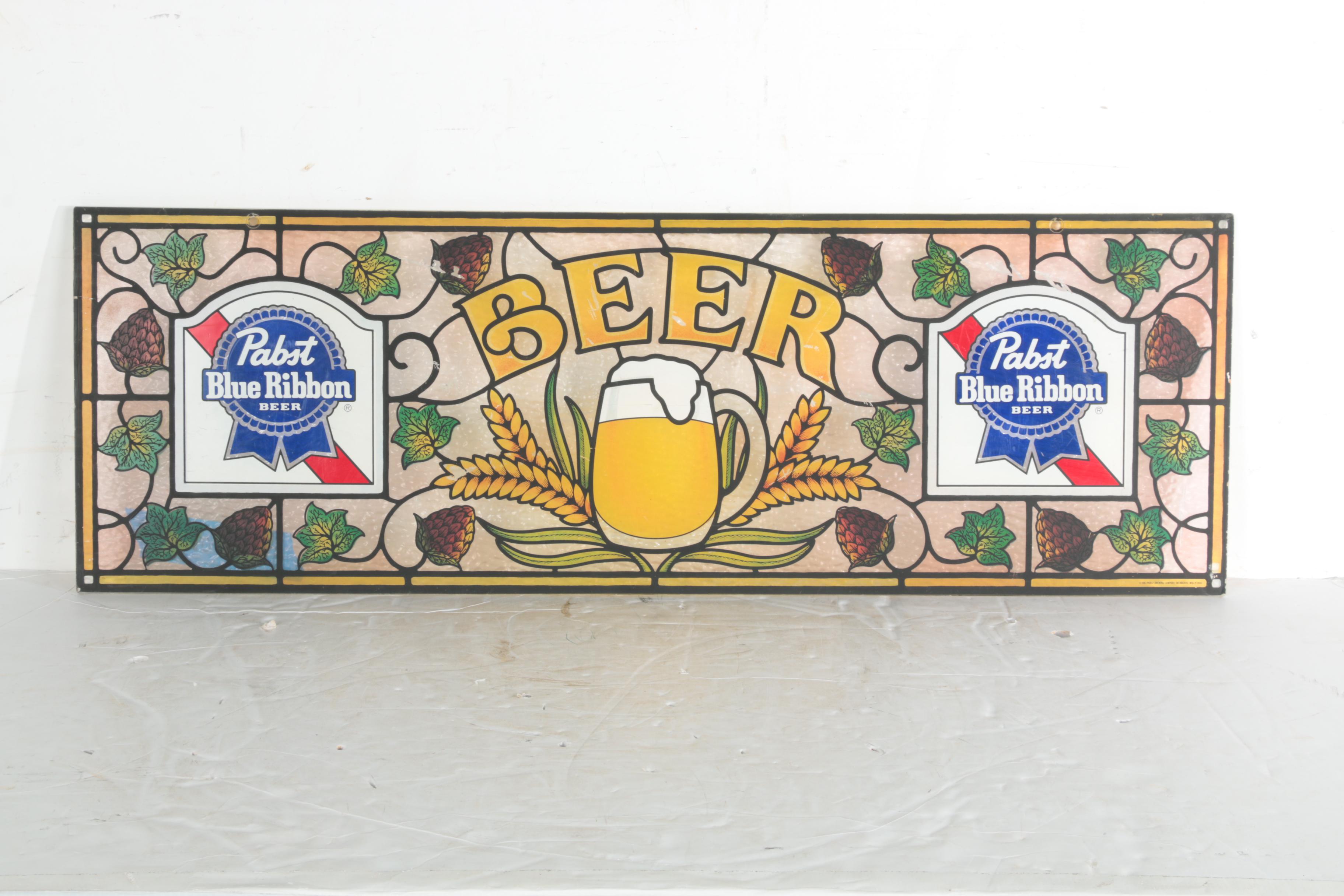 Bar Mirrors and Signs Including Pabst Blue Ribbon and Jägermeister