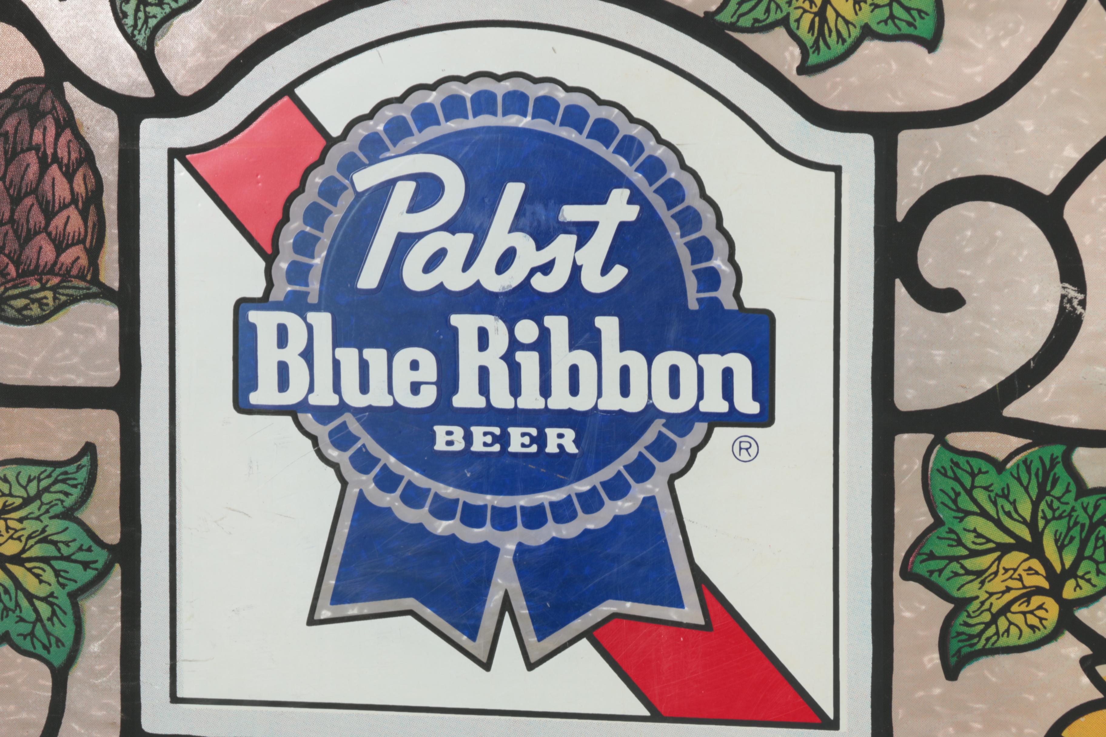 Bar Mirrors and Signs Including Pabst Blue Ribbon and Jägermeister