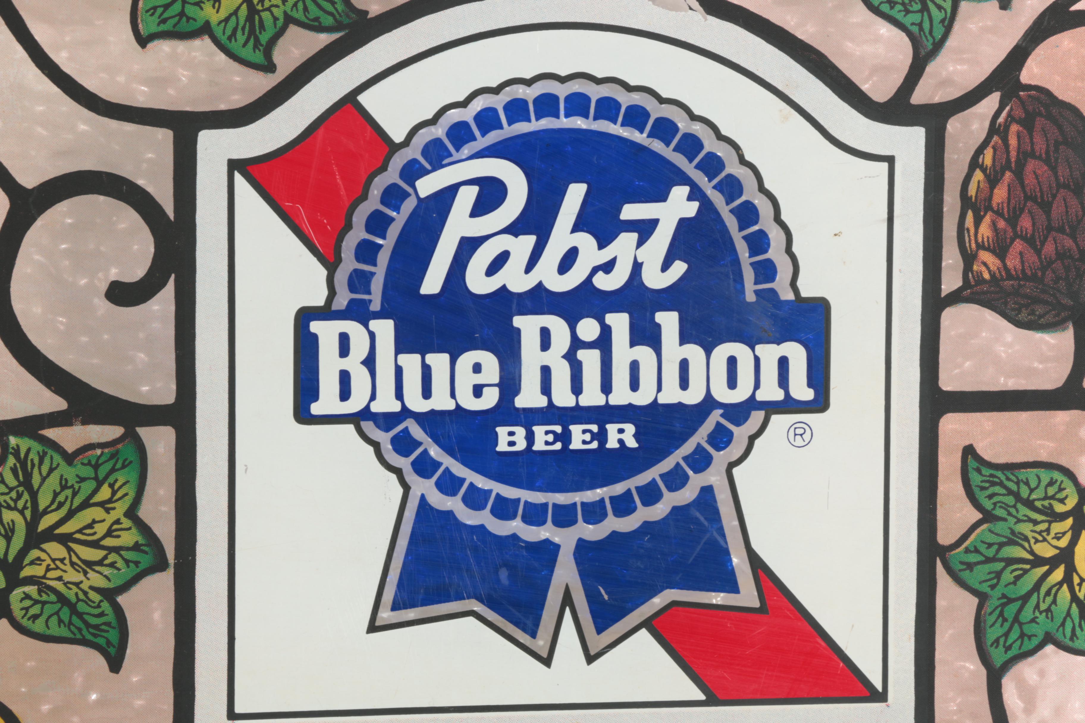 Bar Mirrors and Signs Including Pabst Blue Ribbon and Jägermeister