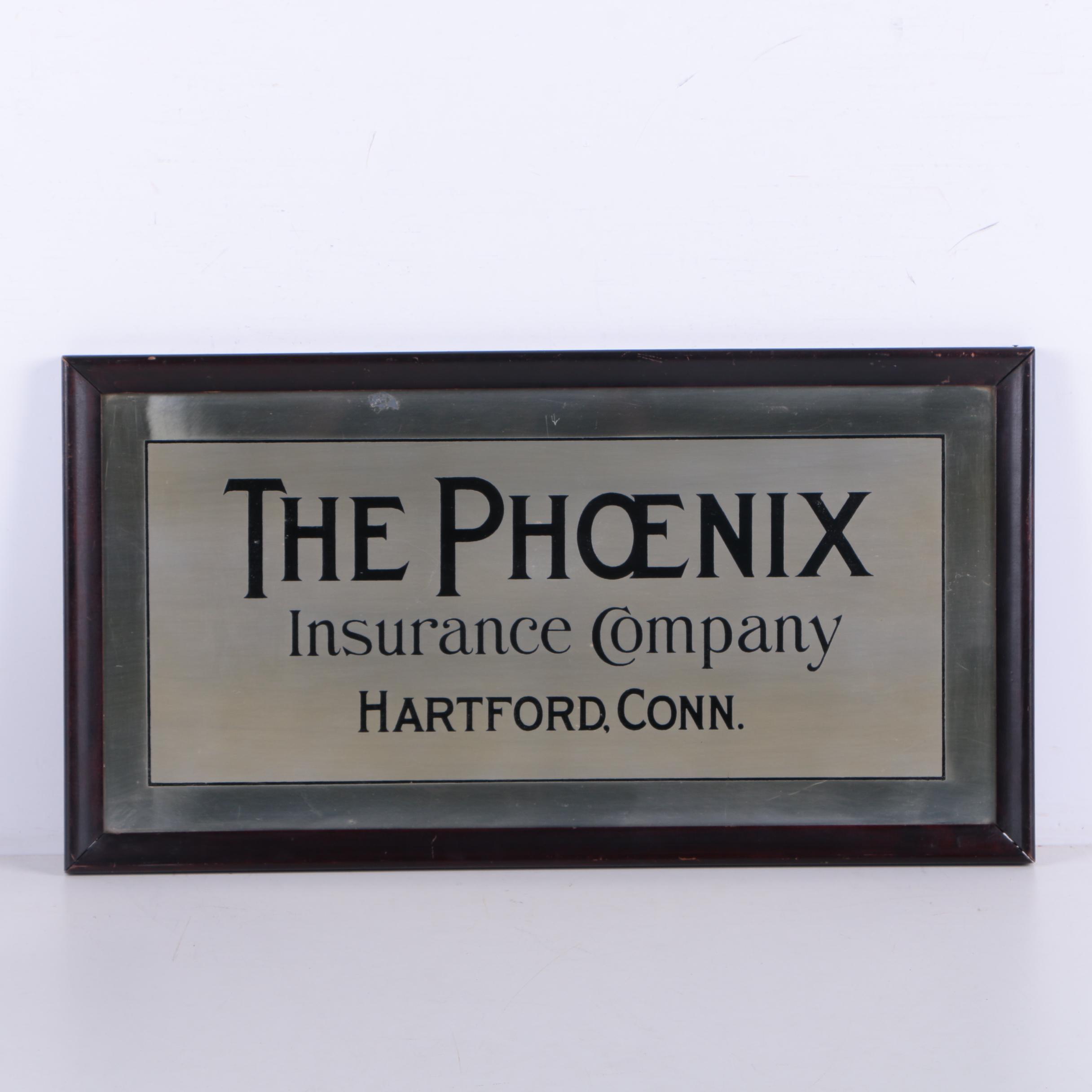 The Phoenix Insurance Company Pressed Metal Sign