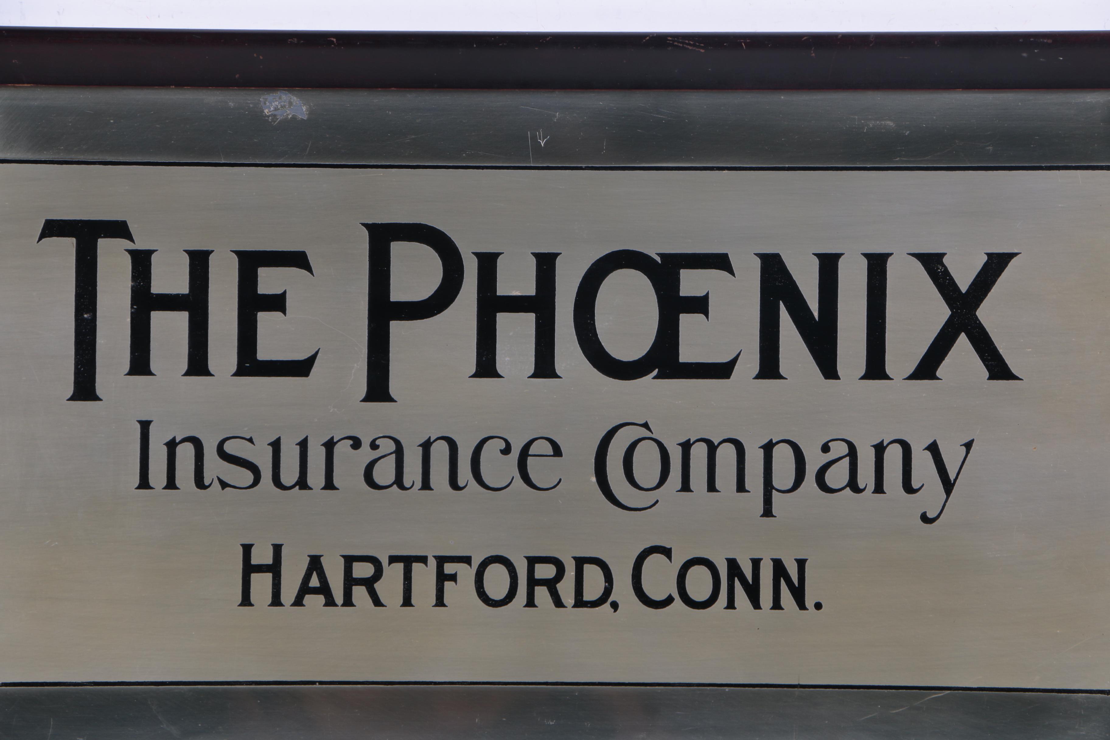 The Phoenix Insurance Company Pressed Metal Sign