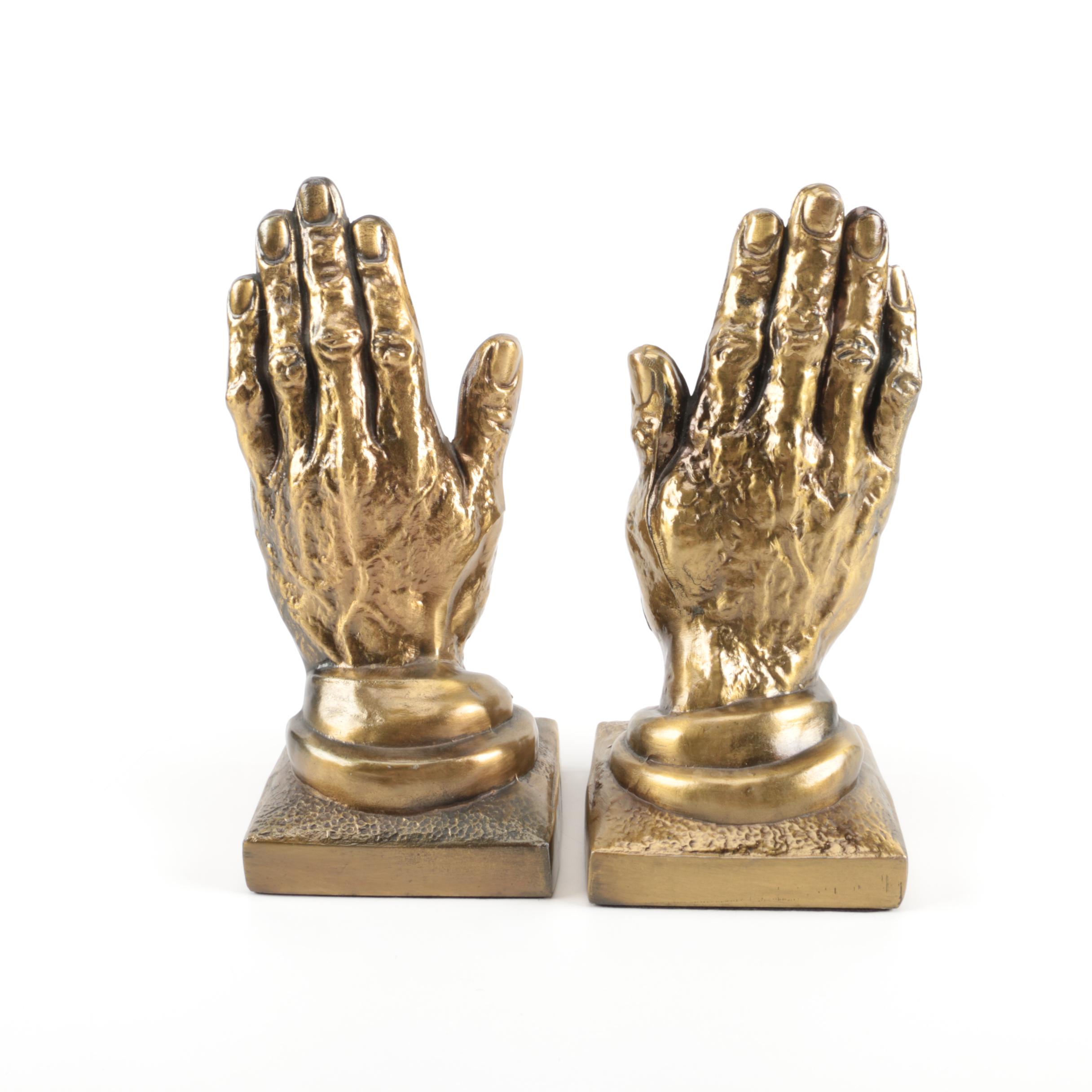 Brass Hand-Shaped Bookends