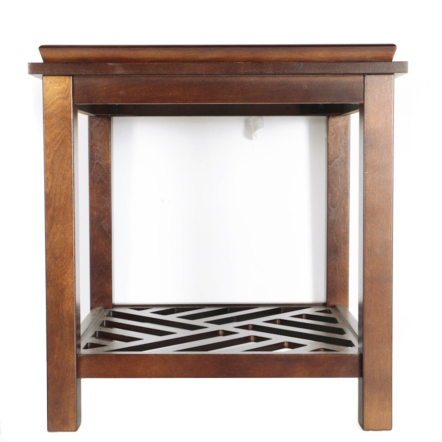 Chinese Glass Top Side Table by Chin-Shu Wooden Ltd.