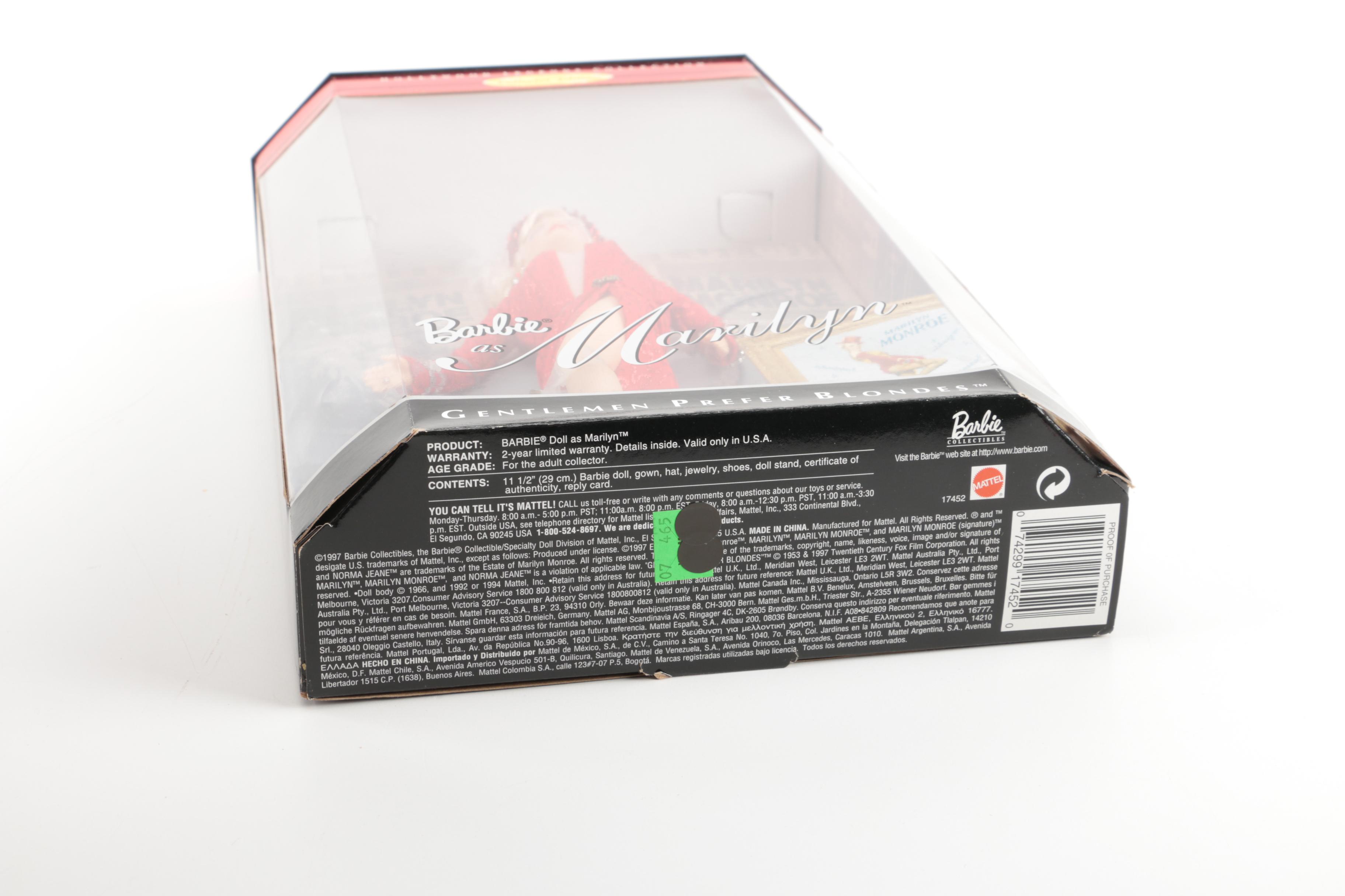 "Hollywood Legends" Collection Marilyn Monroe and Eliza Doolittle Barbie Dolls