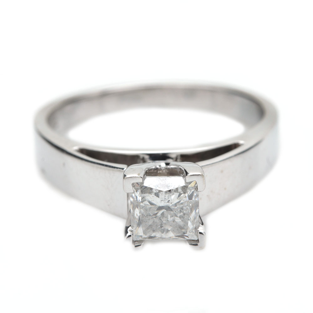 Rosy Blue 14K White Gold Diamond Ring