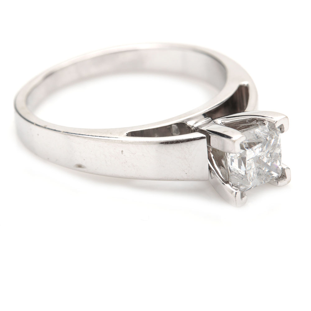 Rosy Blue 14K White Gold Diamond Ring