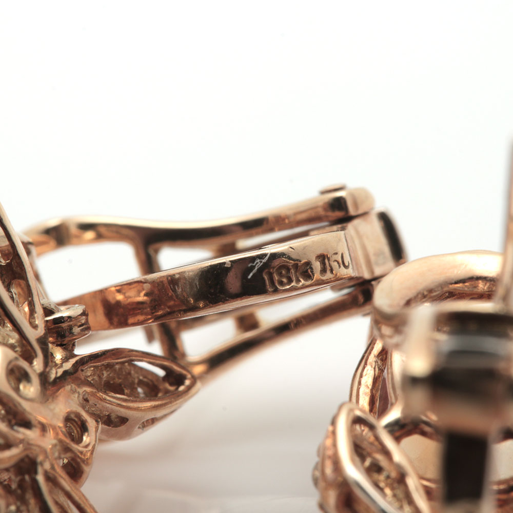 18K Yellow Gold Citrine, Yellow Sapphire, and Diamond Earrings