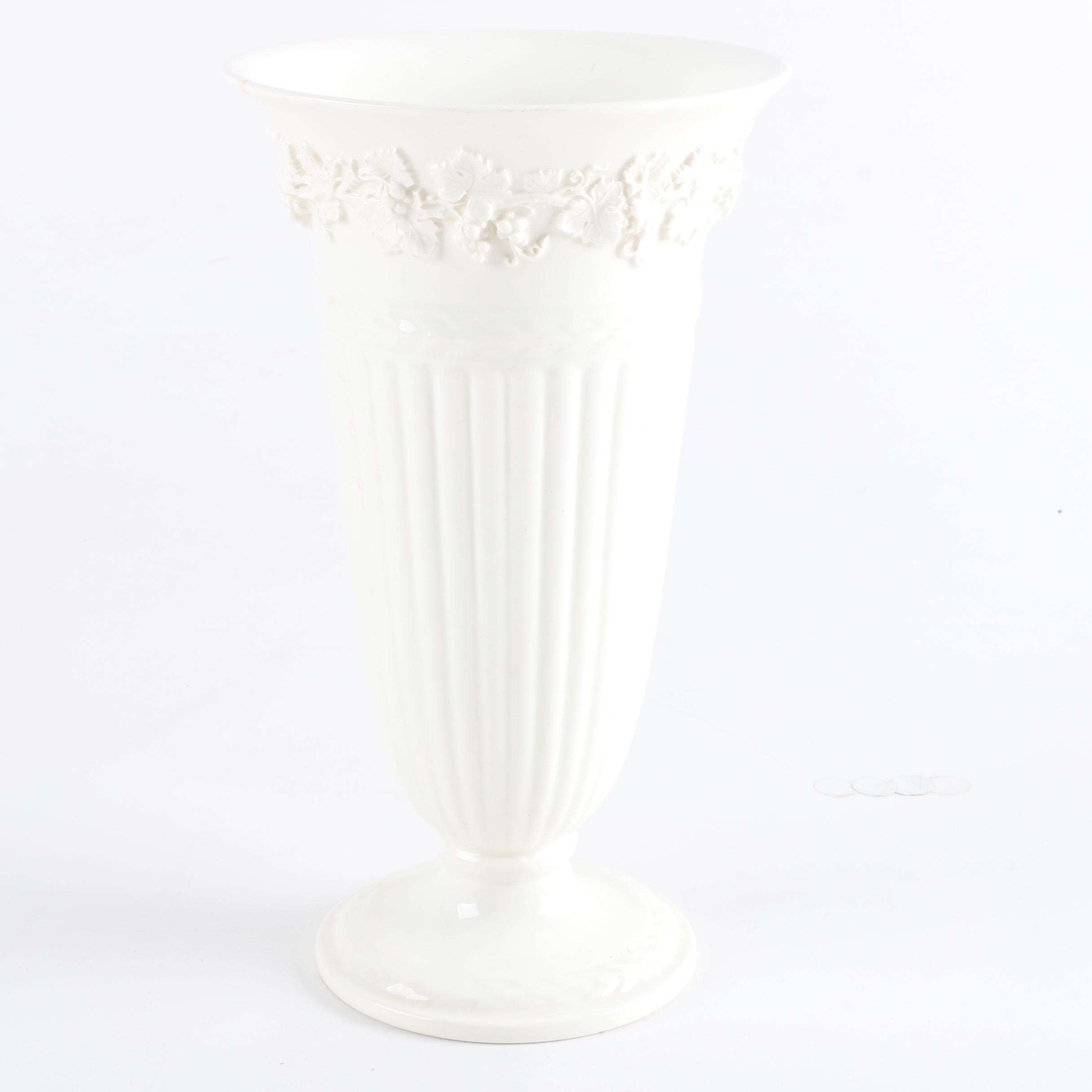 Wedgwood Embossed "Queen's Ware" Bouquet Vase Circa Mid 20th C.