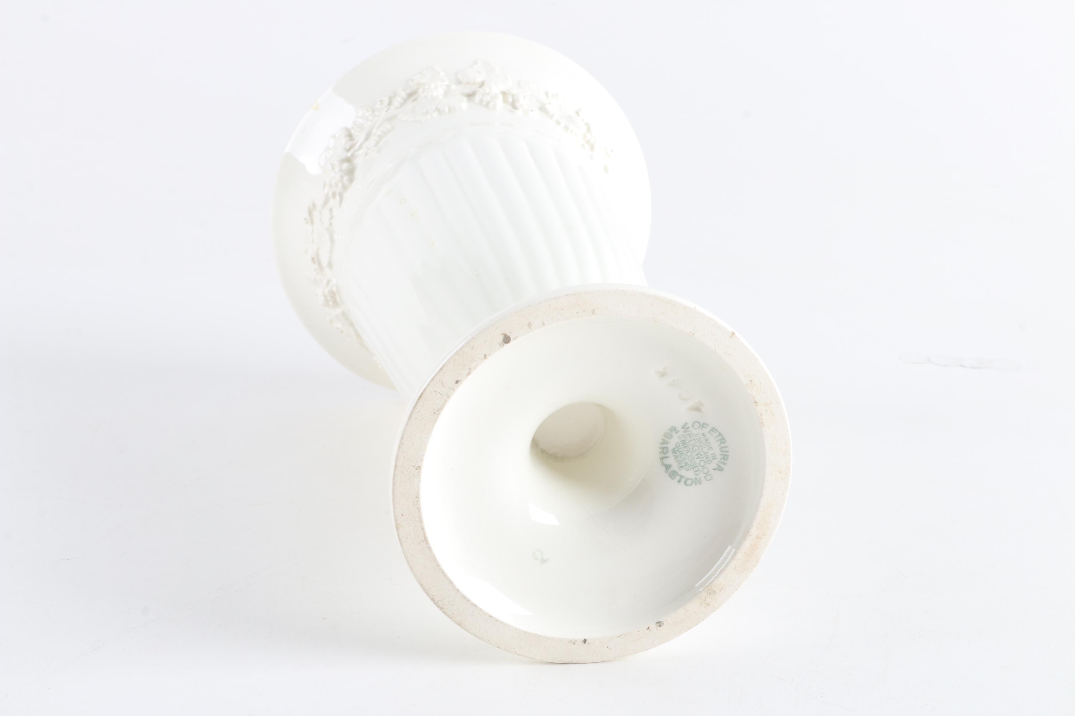 Wedgwood Embossed "Queen's Ware" Bouquet Vase Circa Mid 20th C.