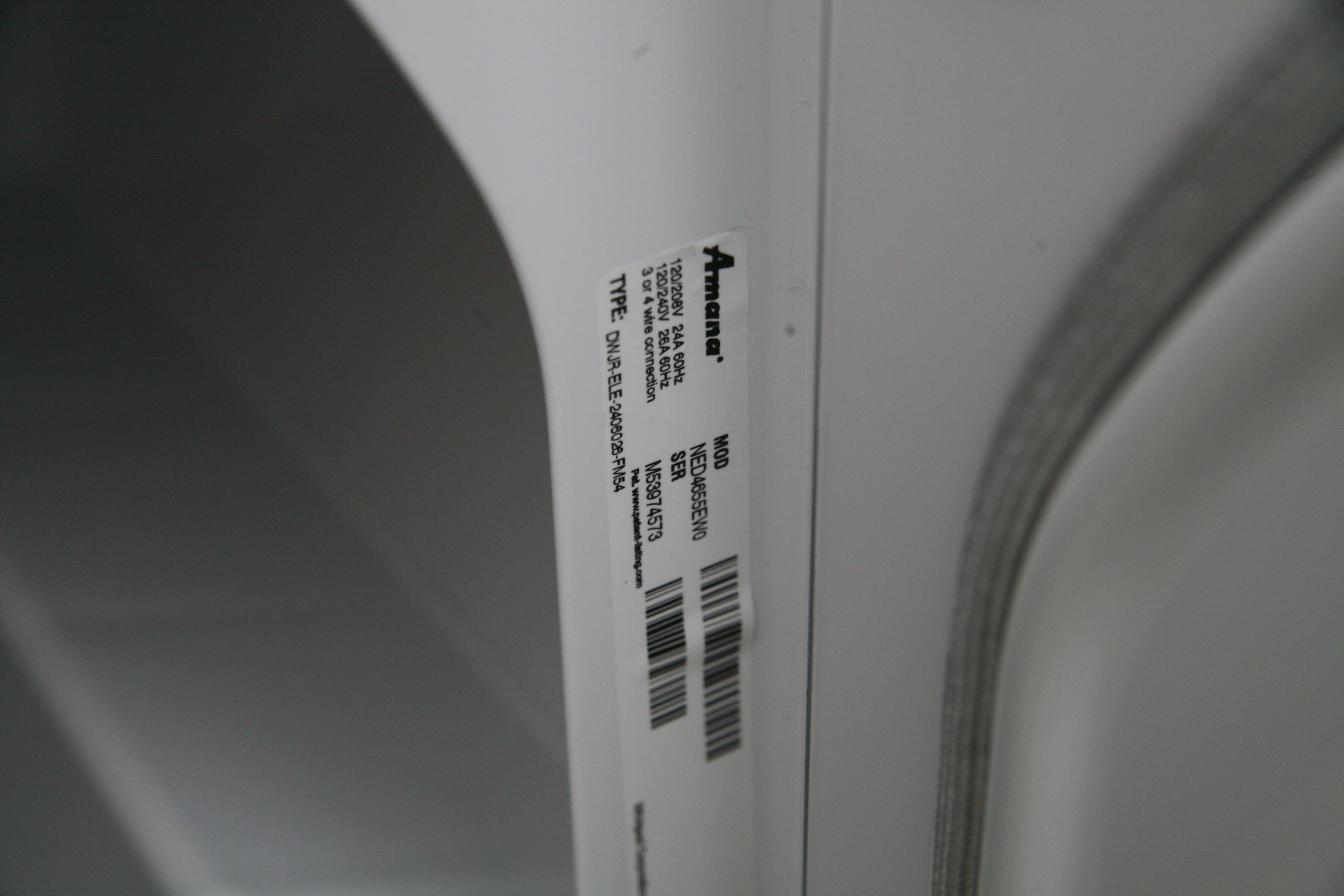 Amana #NED4655EW0 Dryer