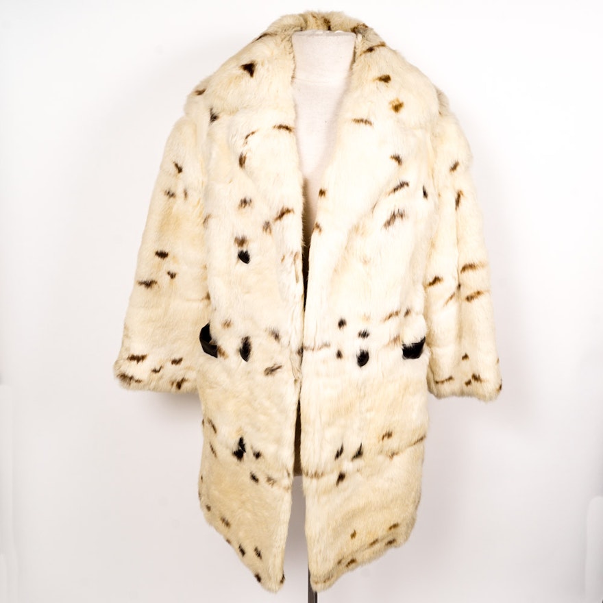 Vintage Dyed Rabbit Fur Coat