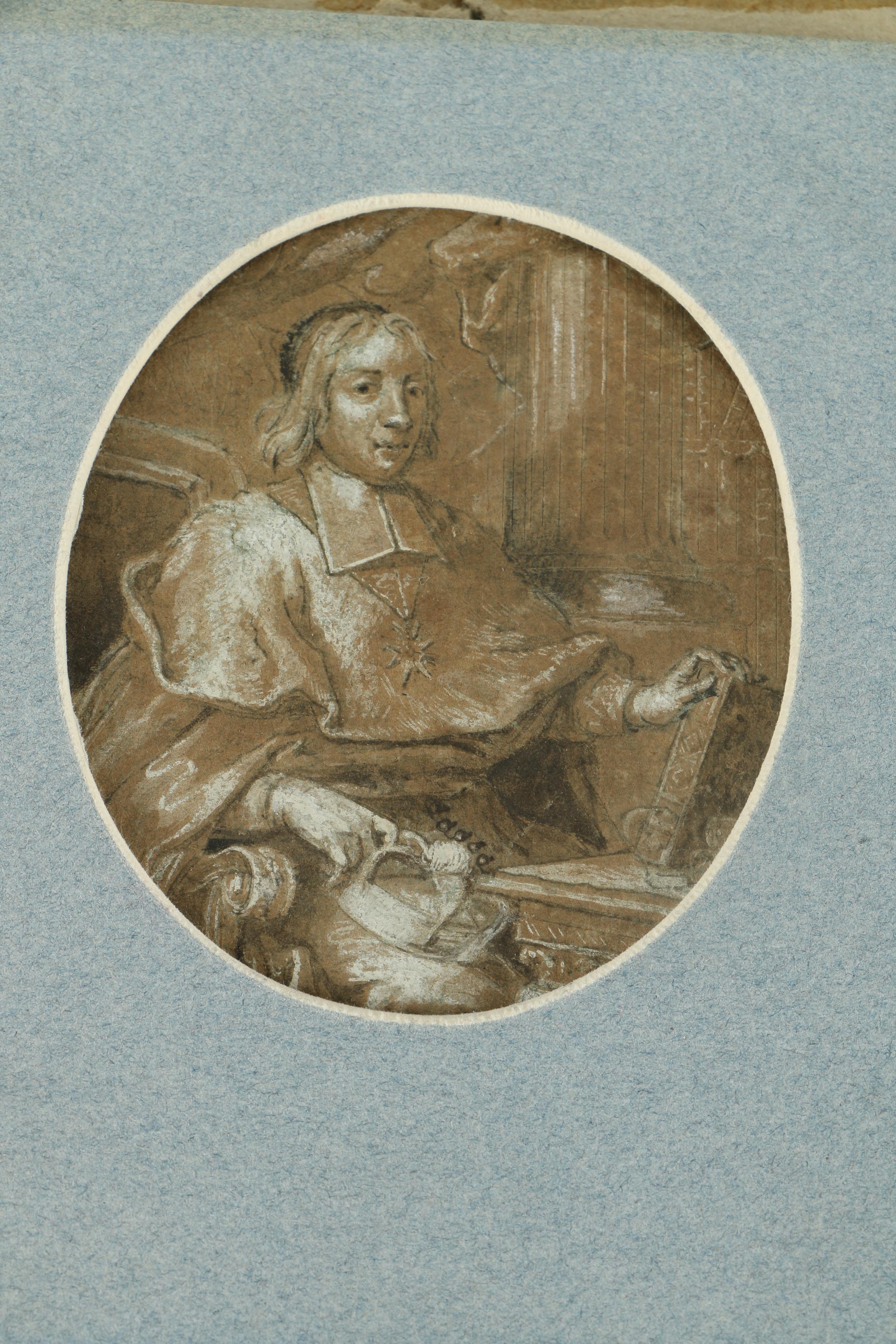 Mixed Media Drawing After Circa 17th Century Portrait