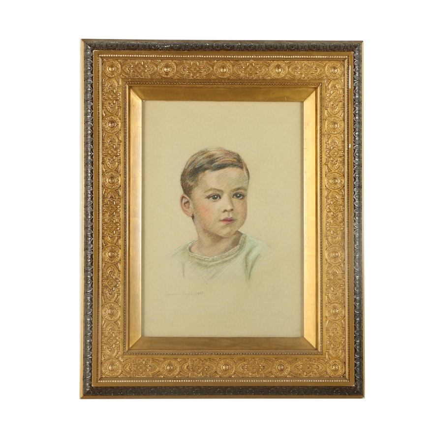 1955 Frances Hazel Pastel Portrait of Frederick Hennie