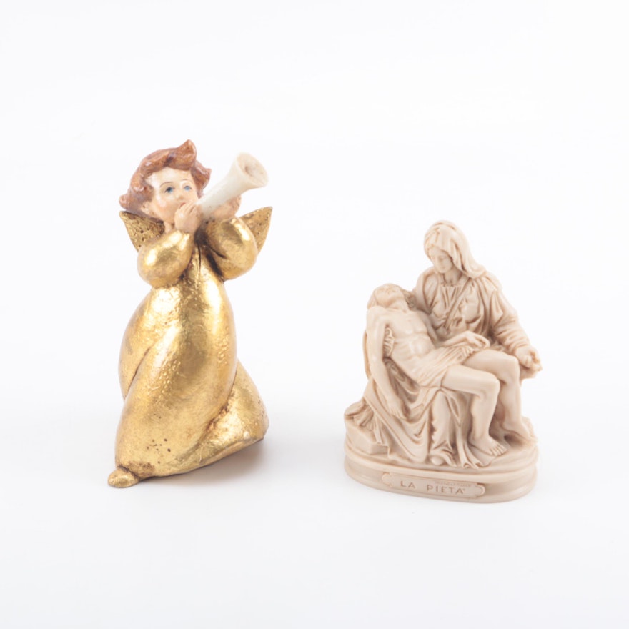 Resin Angel and Religious Figurines