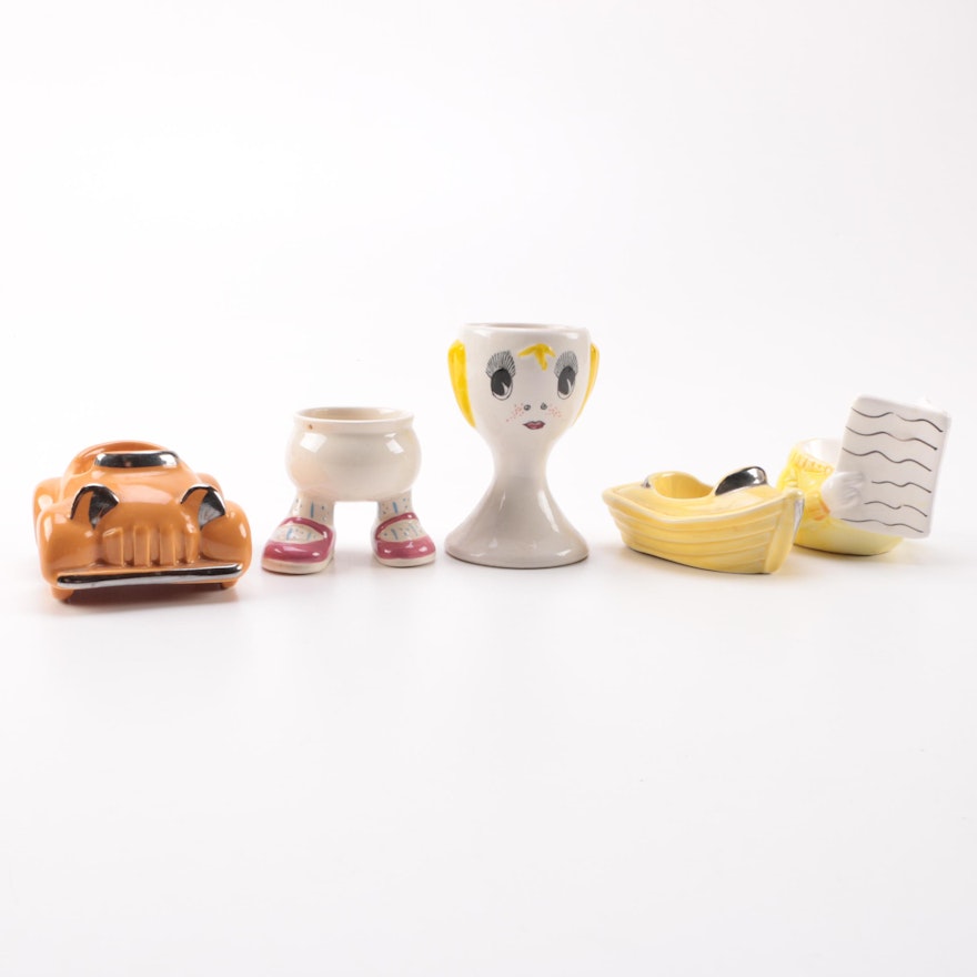 Whimsical Ceramic Egg Cup Collection