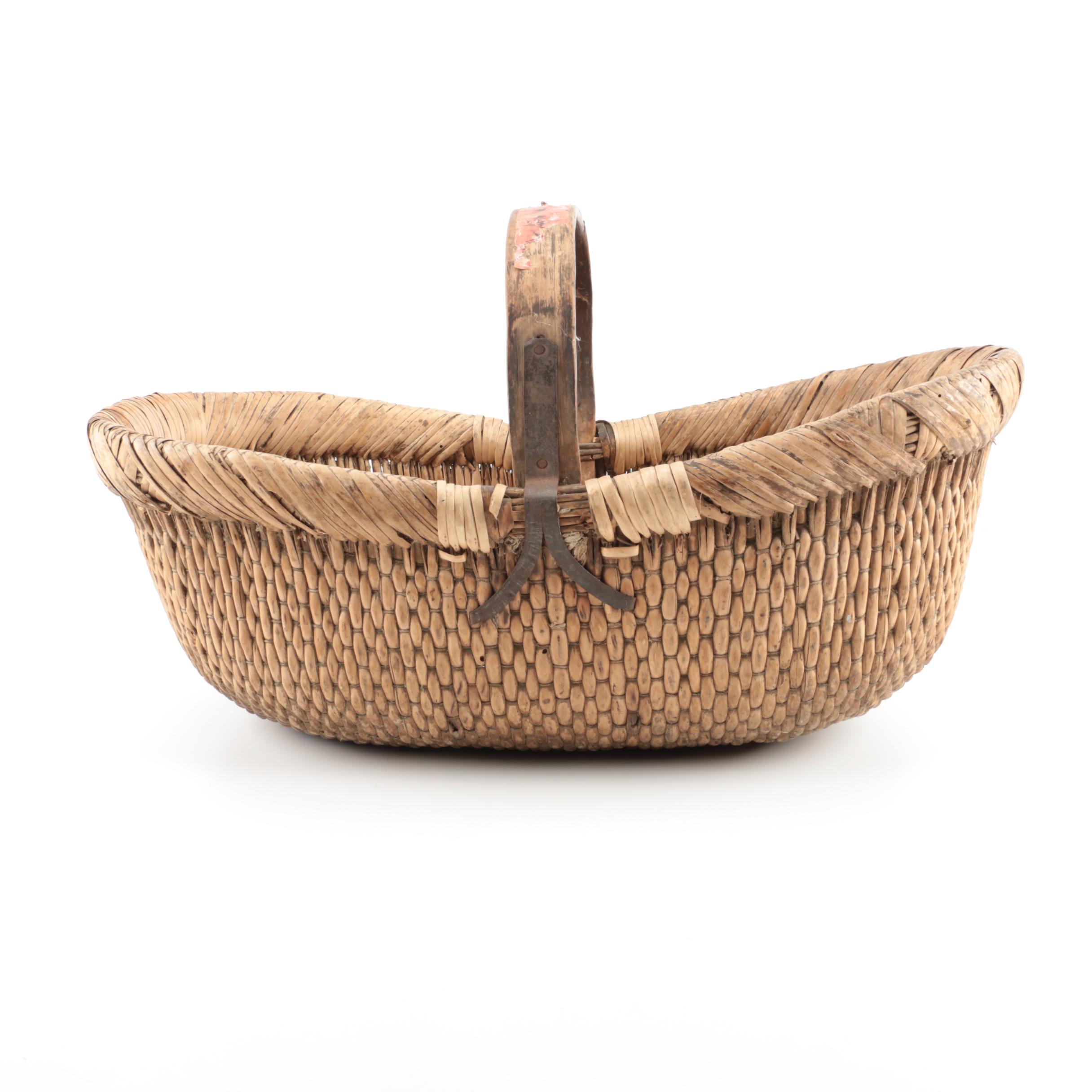 Antique Wicker Baby Basket