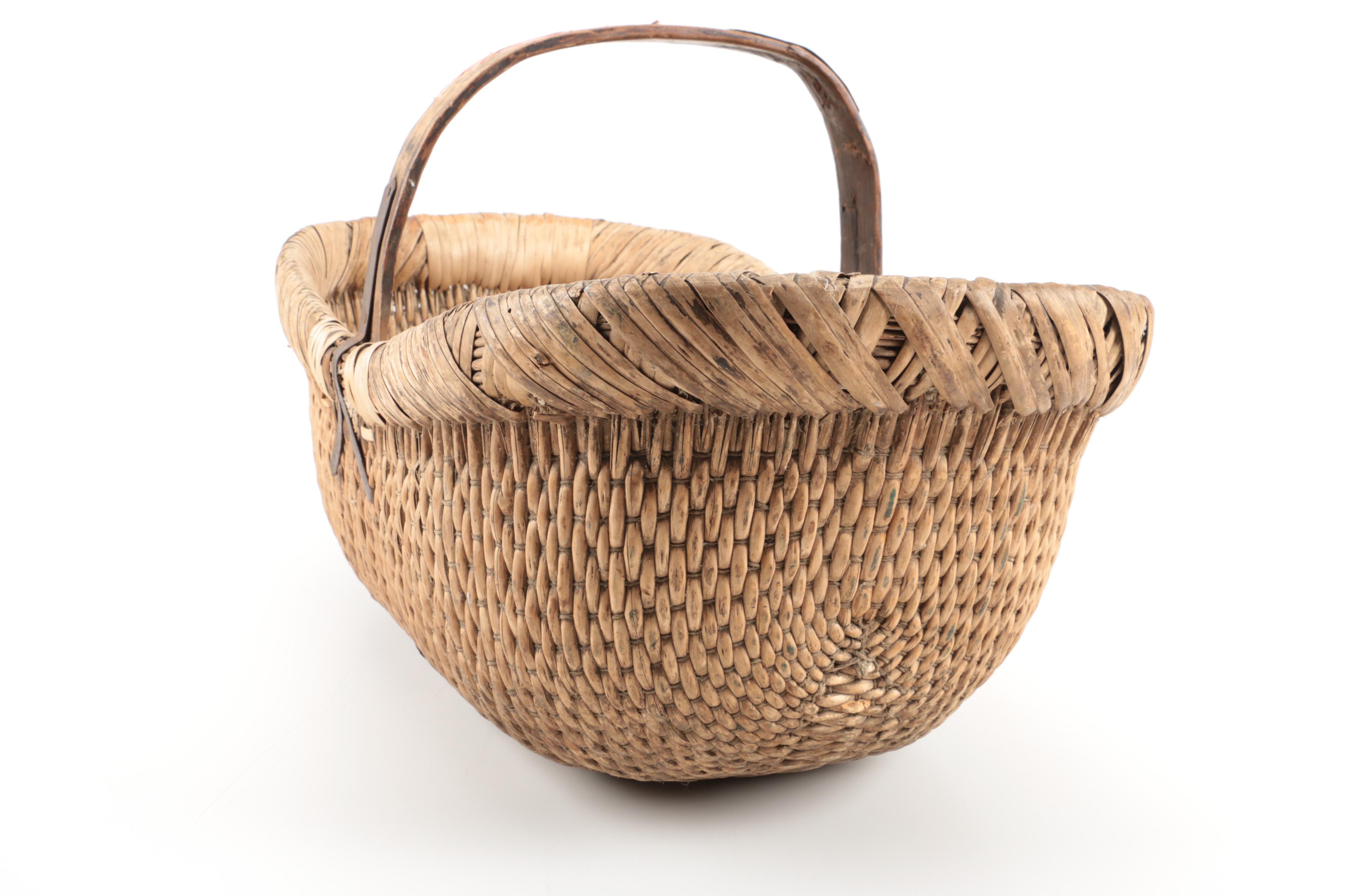 Antique Wicker Baby Basket