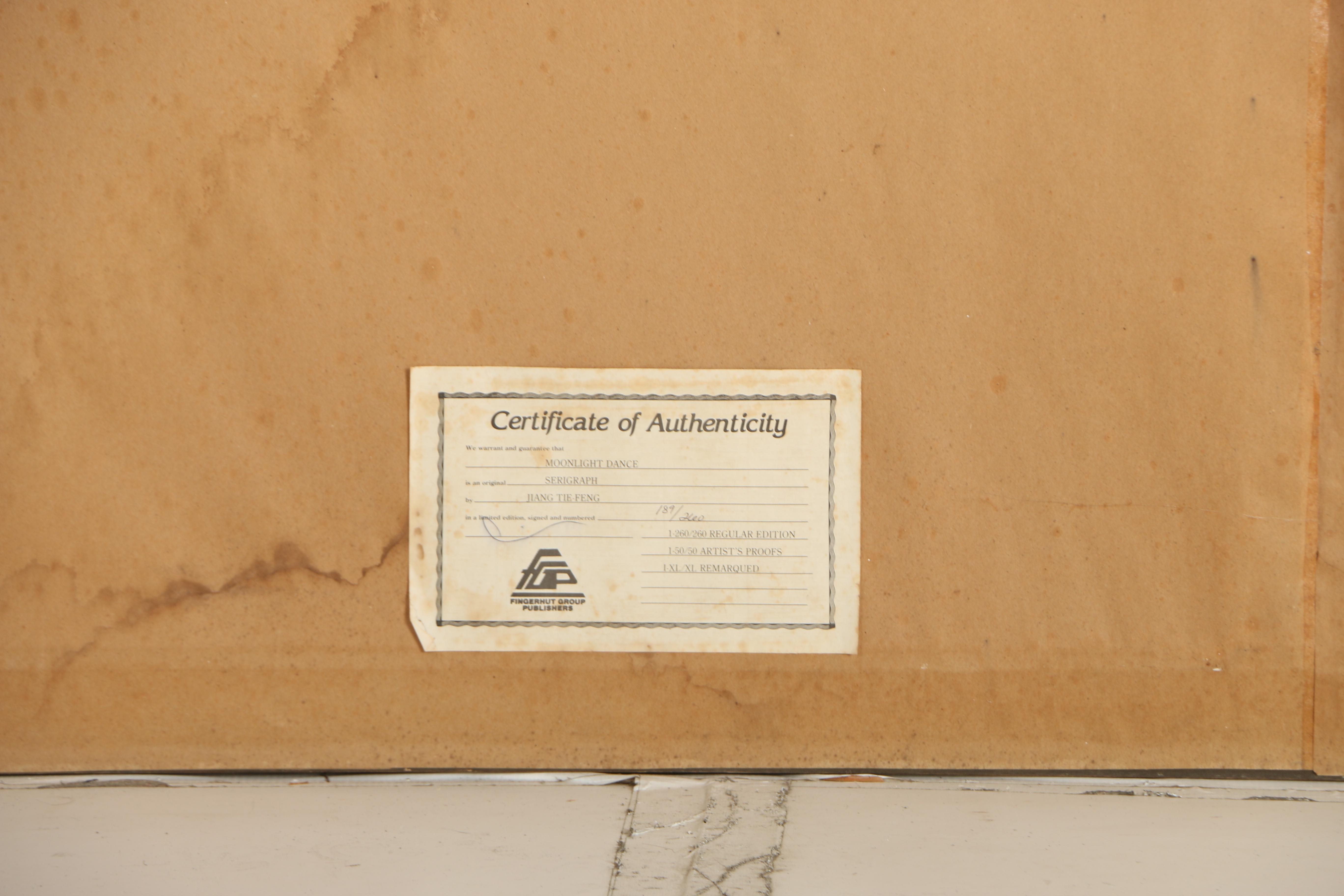 Jiang Tie-Feng Signed Limited Edition Serigraph on Paper "Moonlight Dance"