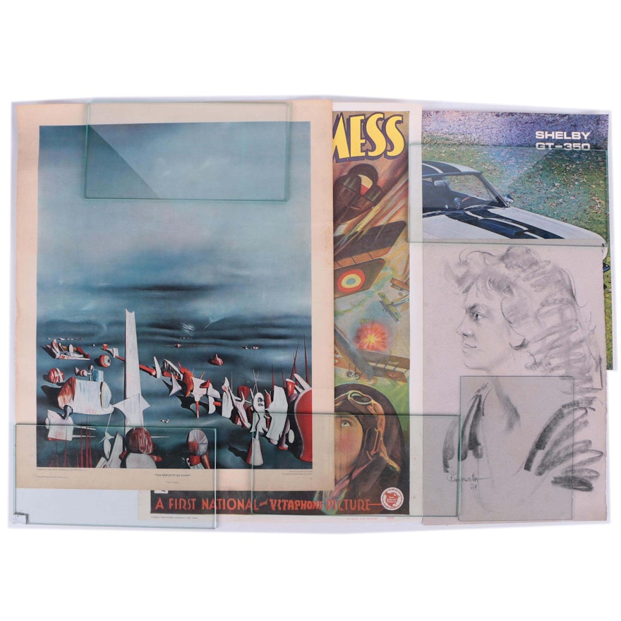 Offset Lithograph Print After Yves Tanguy and Film Poster for "The Dawn Patrol"