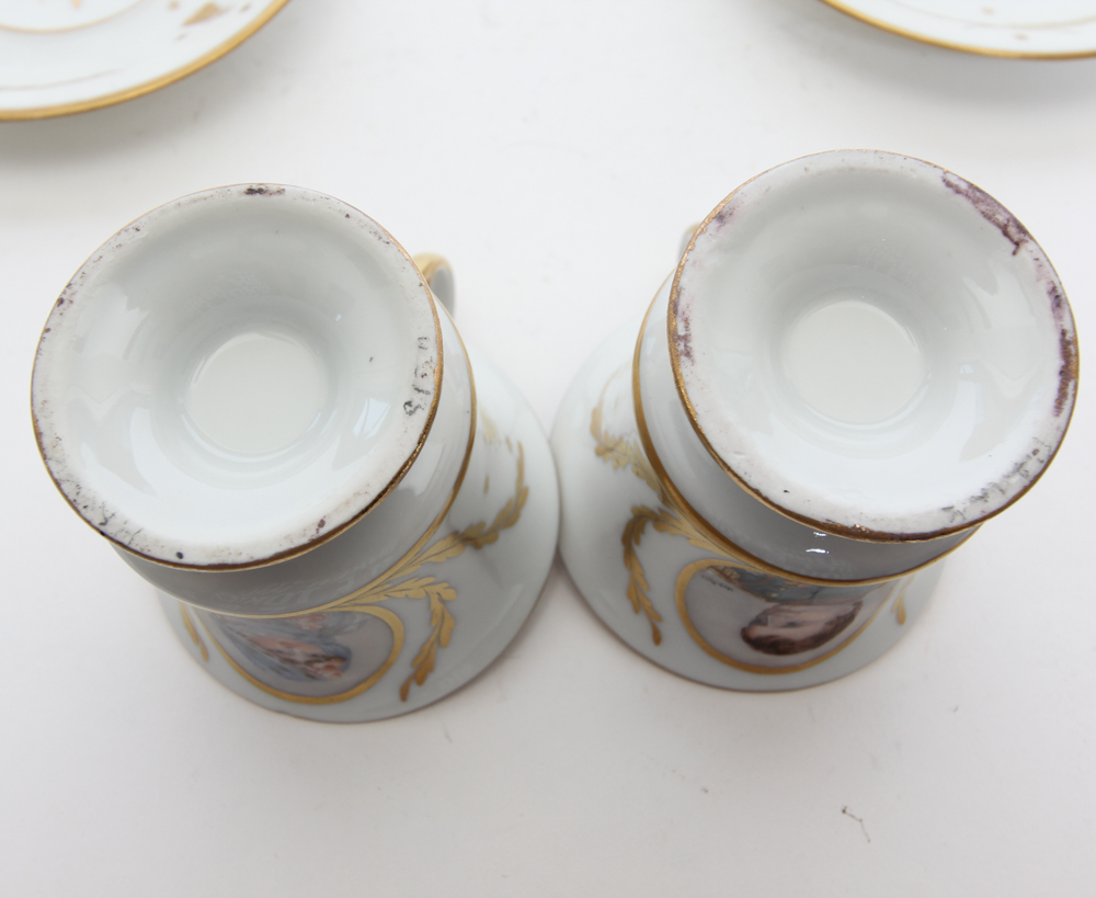 Hand-Painted Demitasse Depicting Napoleon and Marie Louise