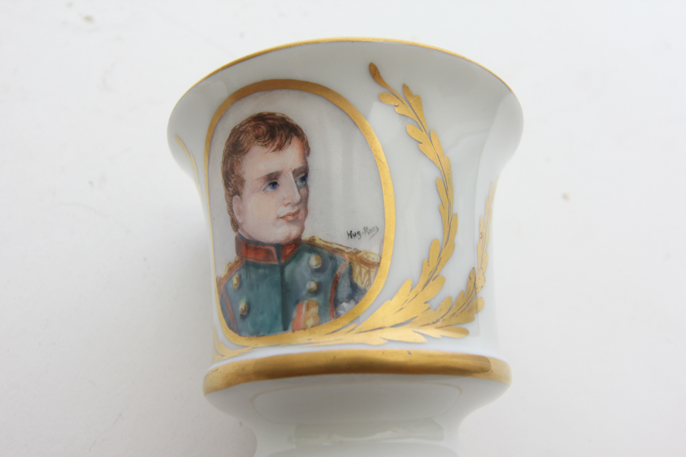 Hand-Painted Demitasse Depicting Napoleon and Marie Louise