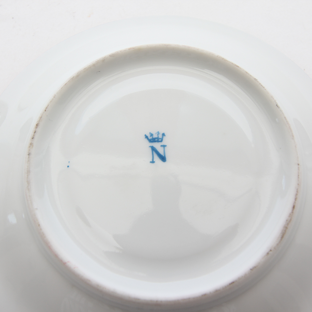 Hand-Painted Demitasse Depicting Napoleon and Marie Louise