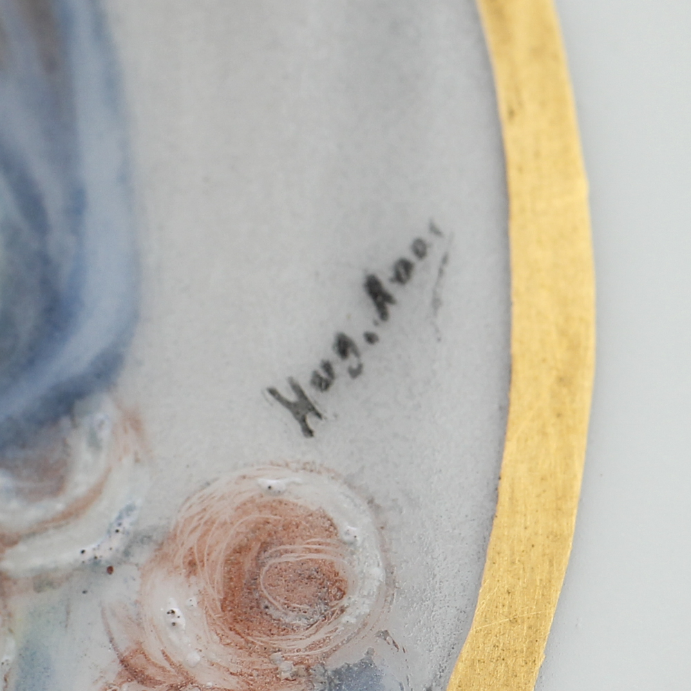 Hand-Painted Demitasse Depicting Napoleon and Marie Louise