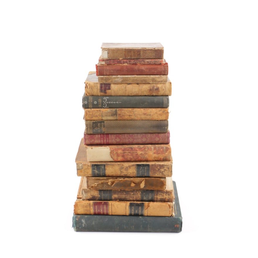 Antique Book Assortment Including 1819 Encyclopedia Volumes