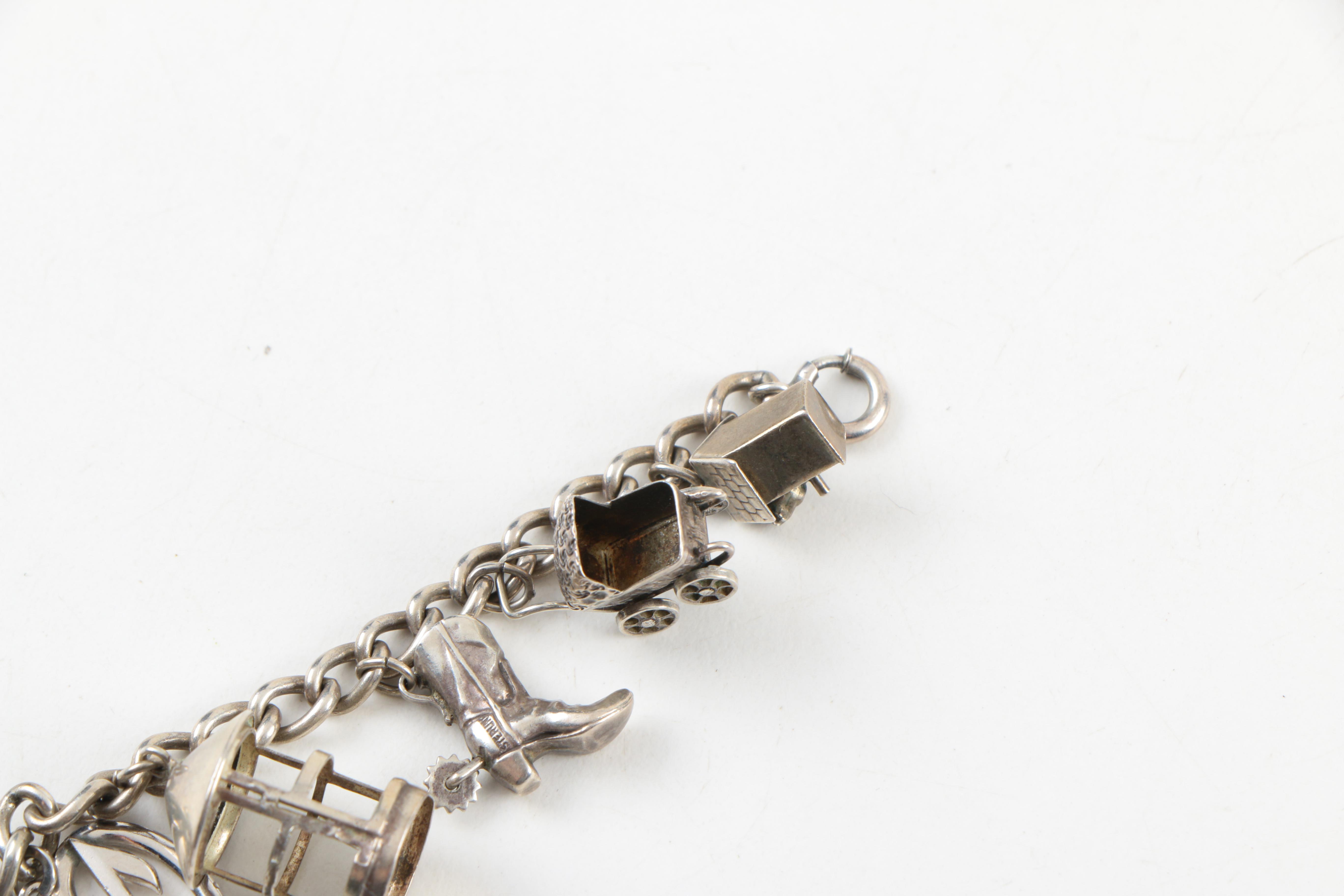 Sterling Silver Charm Bracelet and Loose Charms