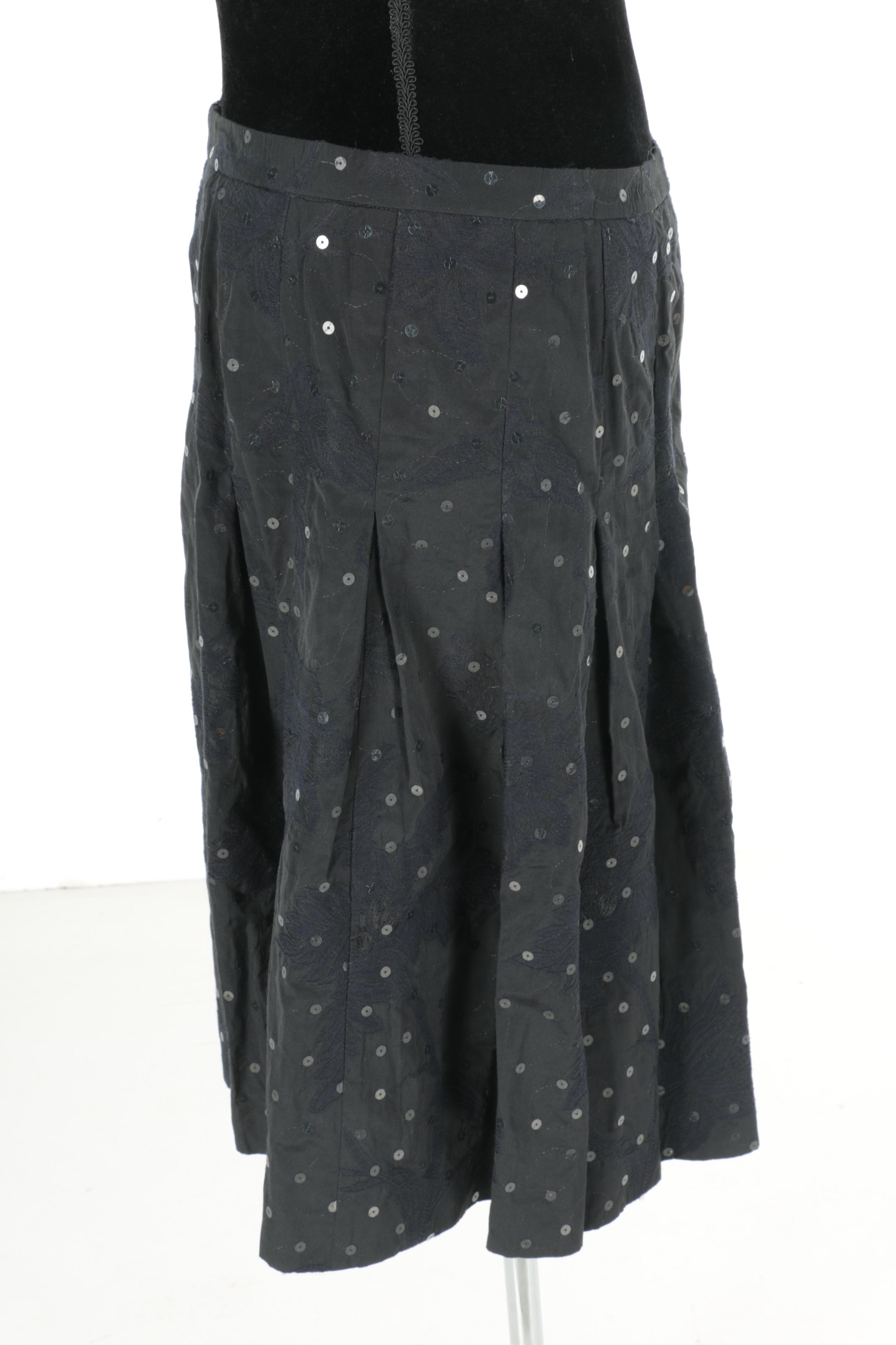 Sonia Bogner Black Sequins Skirt Suit