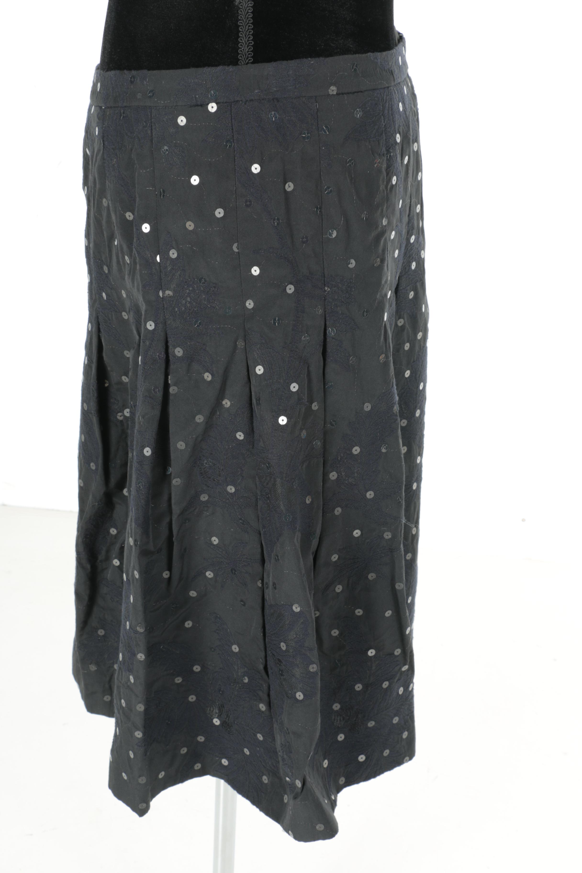 Sonia Bogner Black Sequins Skirt Suit
