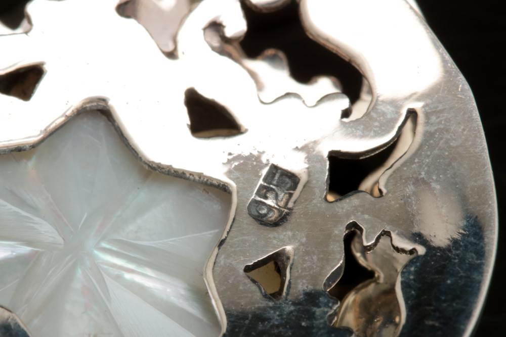 Sterling Silver and Mother of Pearl Flower Earrings