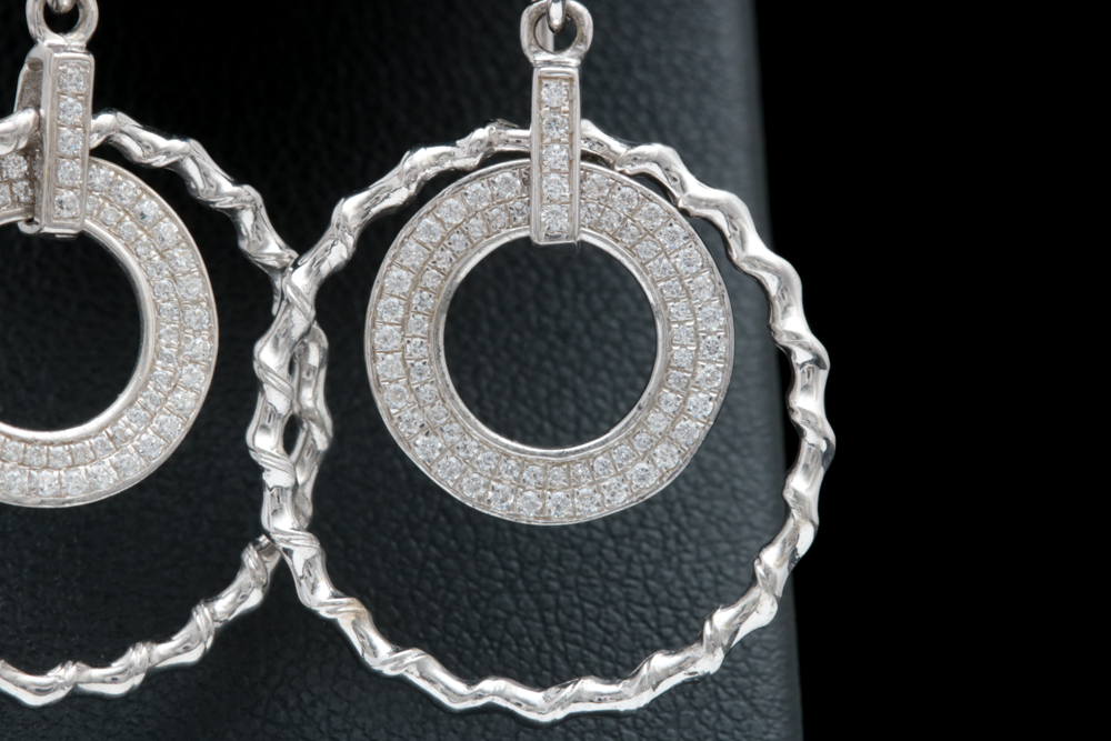 Sterling Silver and Cubic Zirconia Dangle Earrings