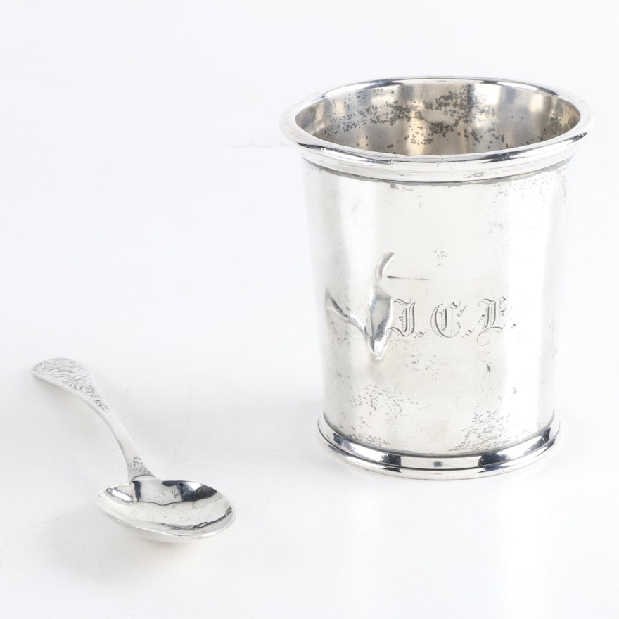 19th Century Duhme & Co. Sterling Silver Cup and Spoon