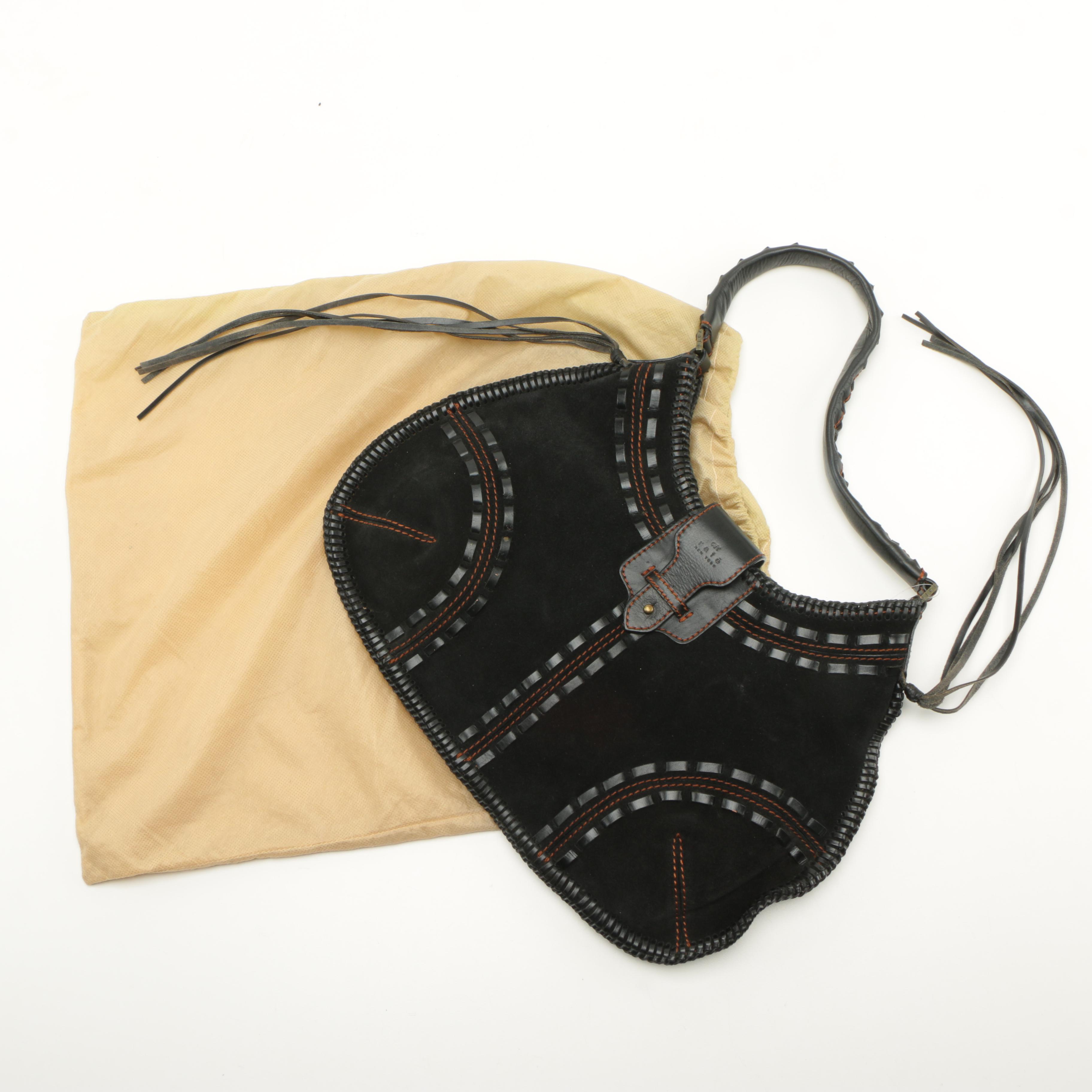 Rafe Black Suede Fringe Hobo Bag