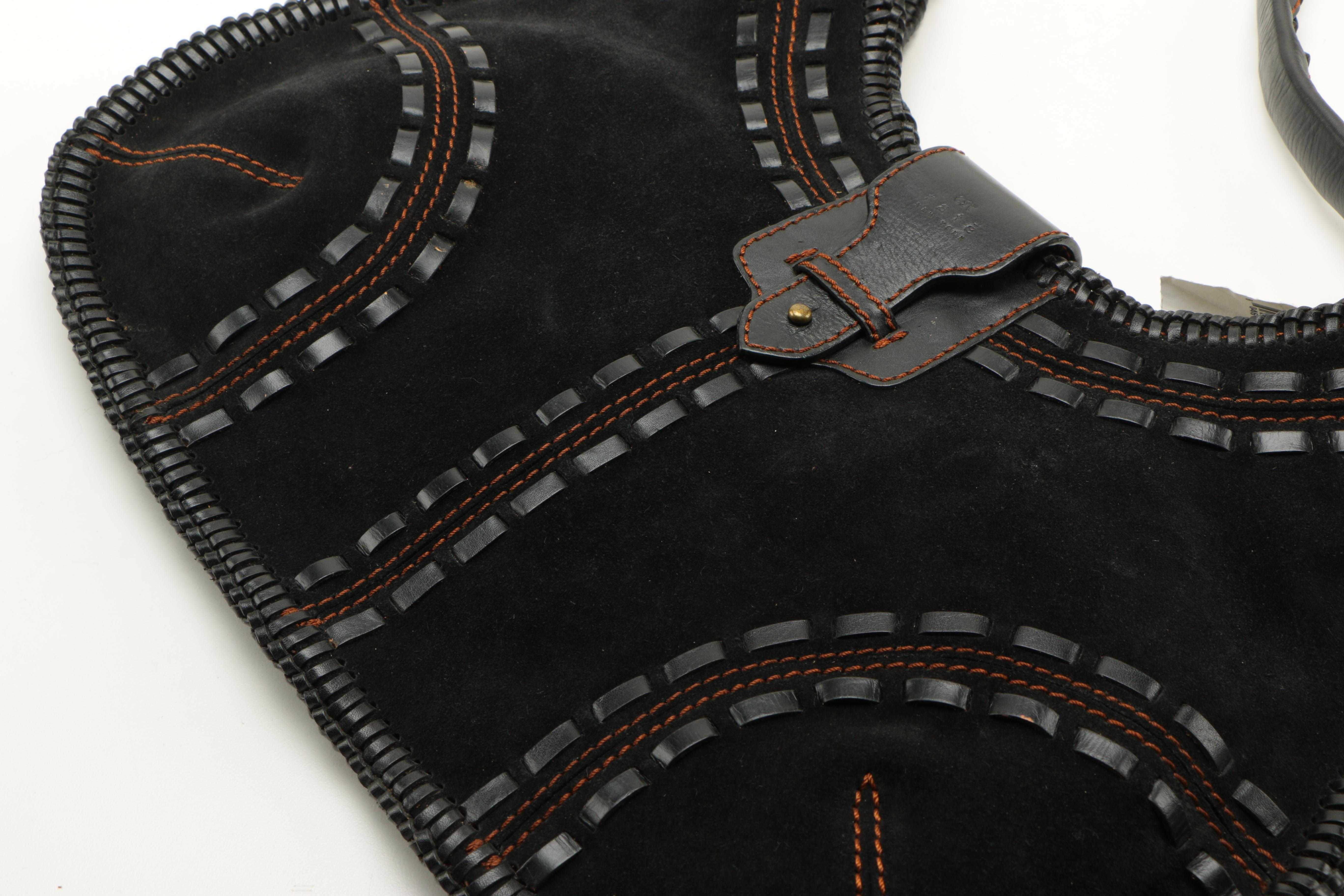 Rafe Black Suede Fringe Hobo Bag