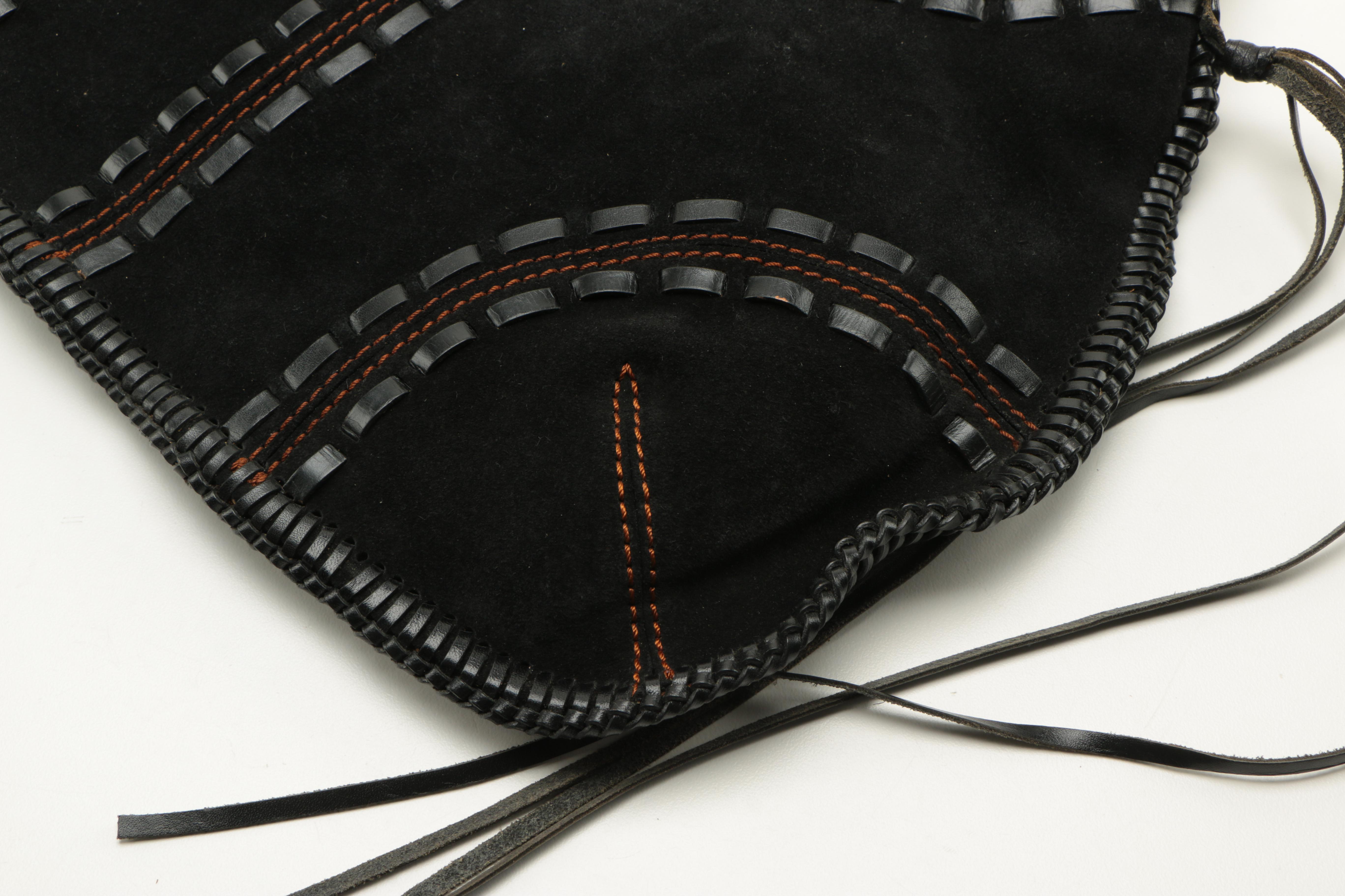 Rafe Black Suede Fringe Hobo Bag