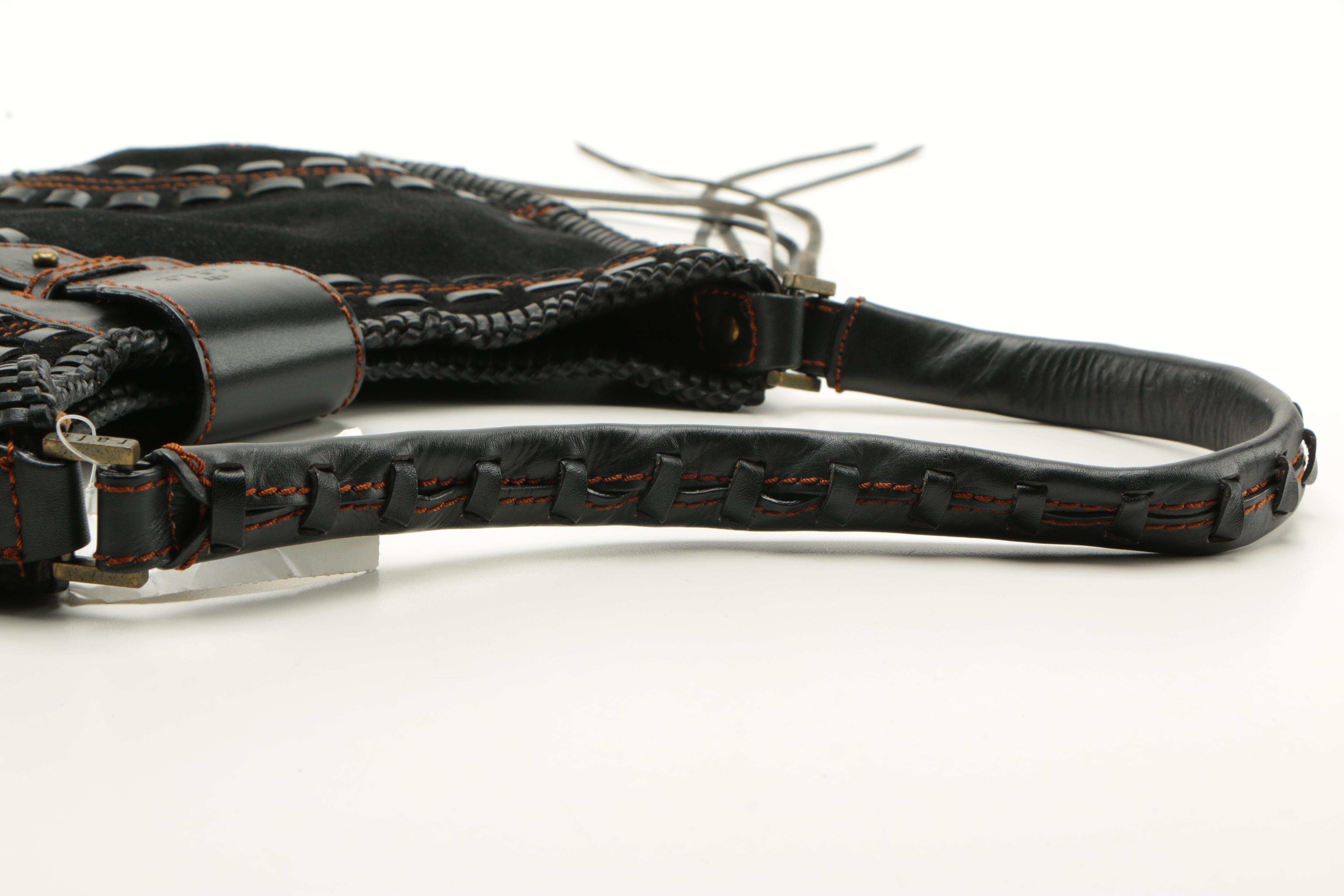 Rafe Black Suede Fringe Hobo Bag